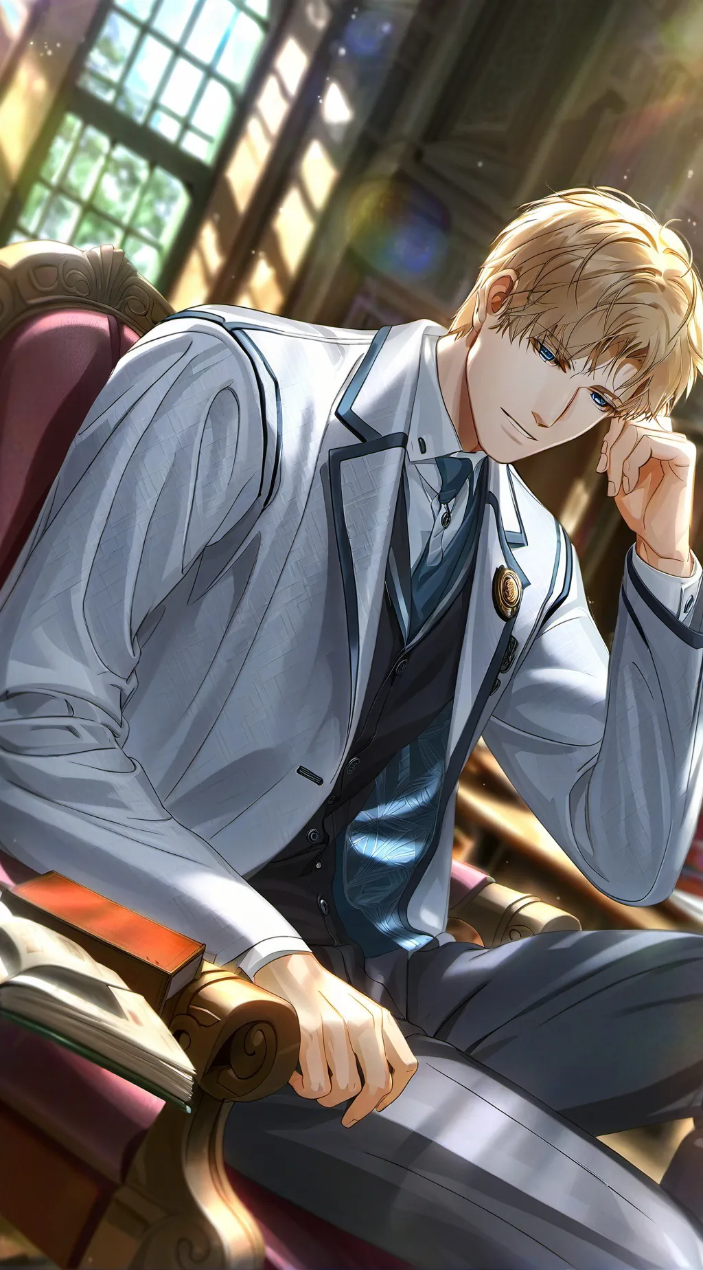 ai character: Blondie the Preppy background