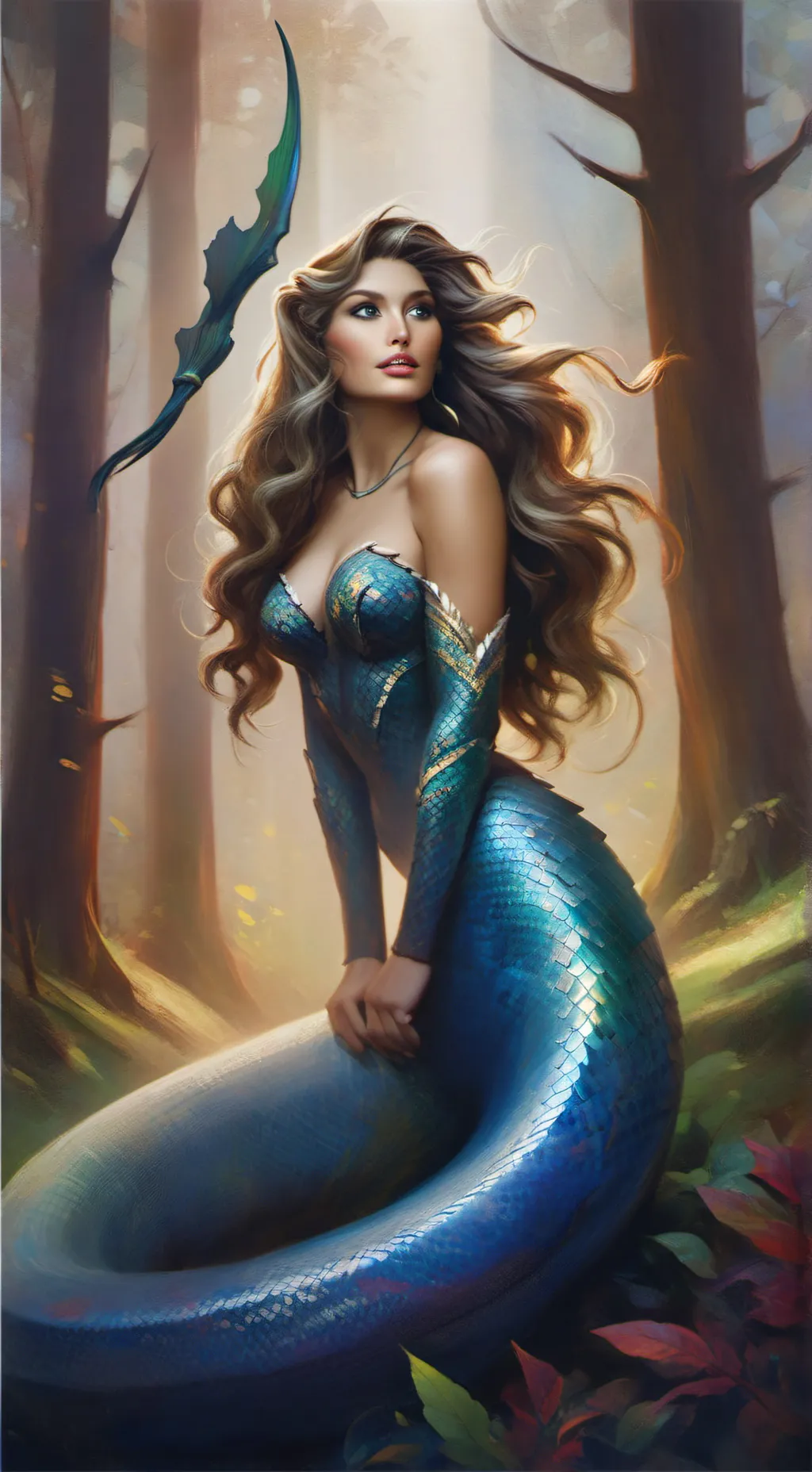 ai character: Snake girl background