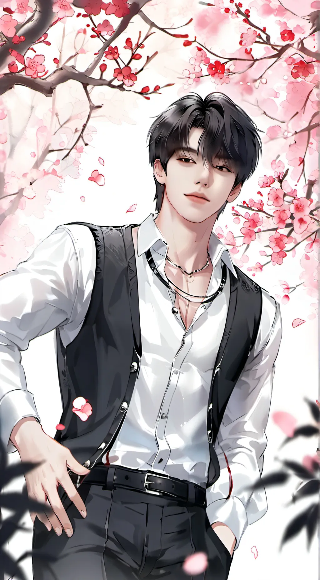 ai character: Hyunjin.  background