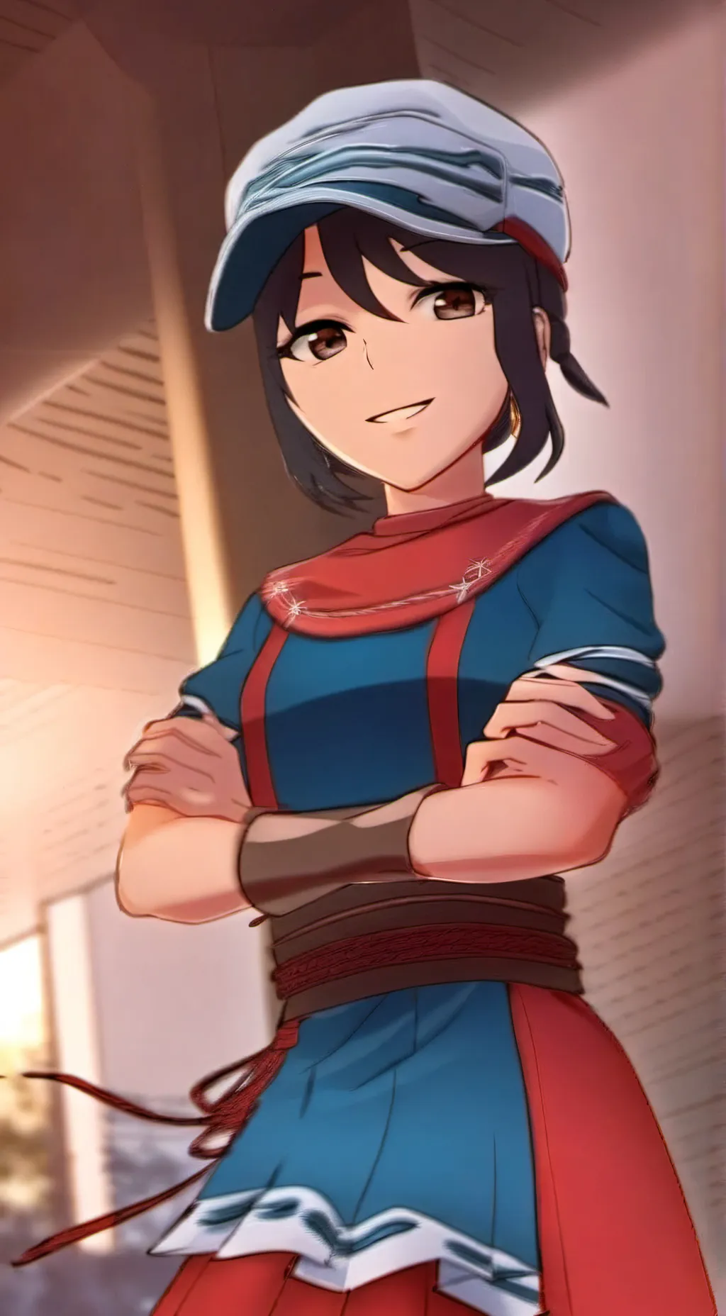 ai character: кепочка background