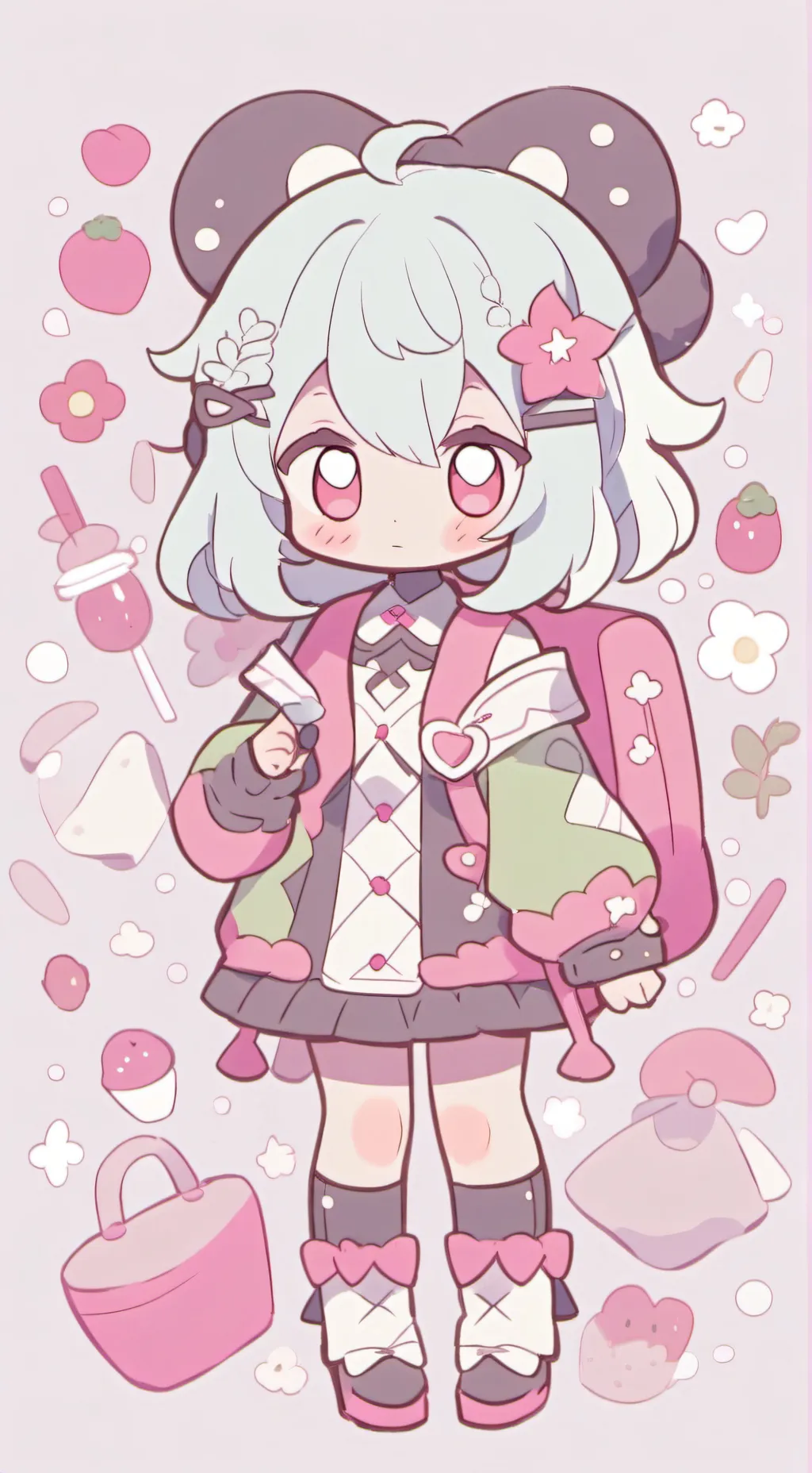 ai character: Sprunki gray background