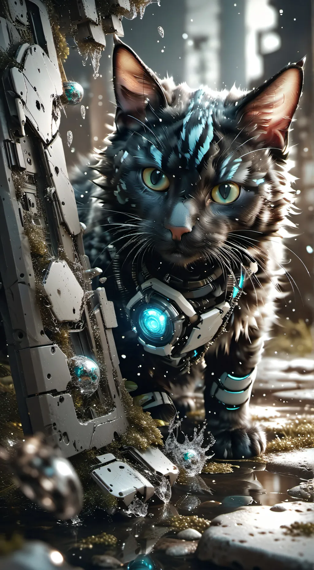 ai character: Caty Robot virus background