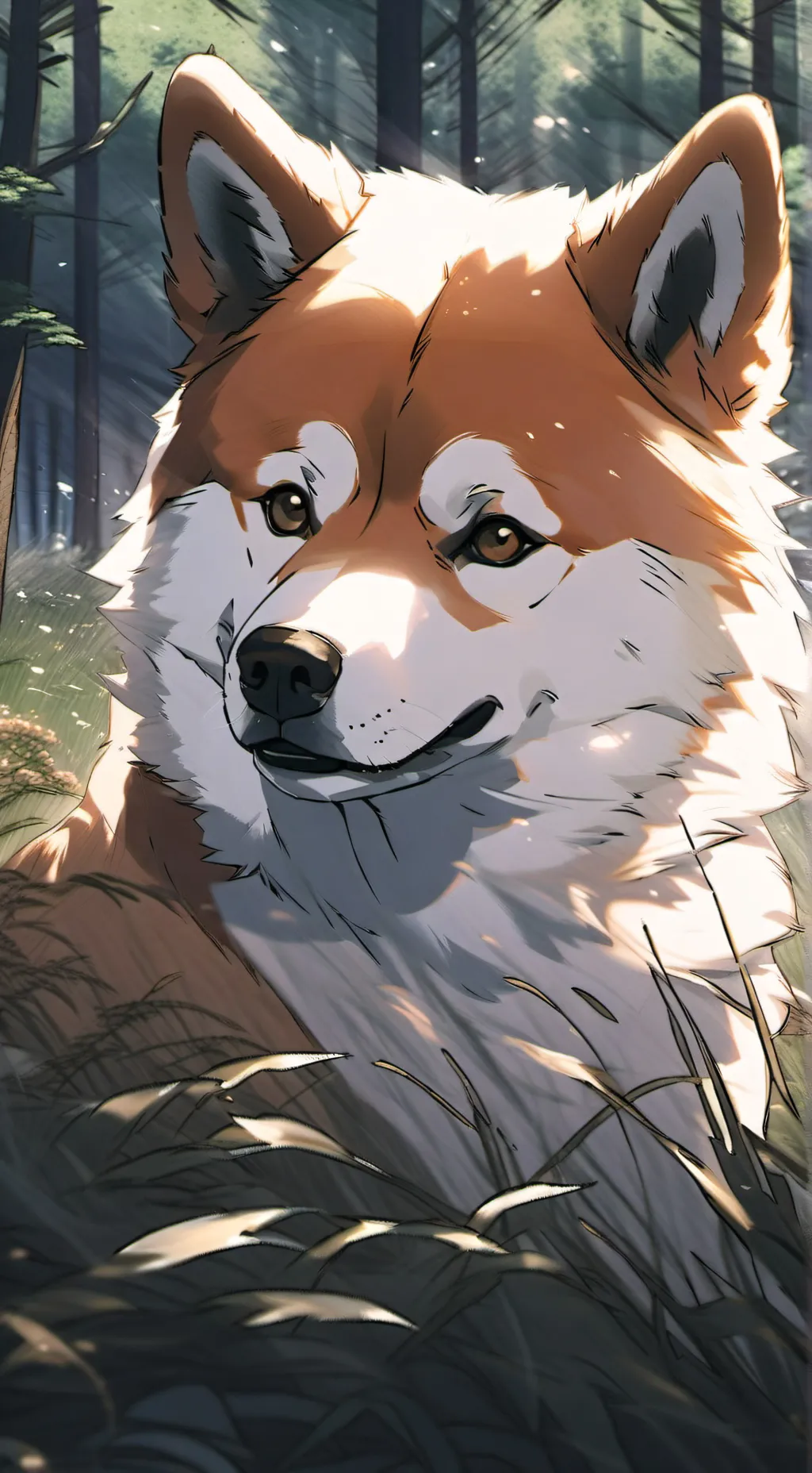 ai character: Shiba🌲 background