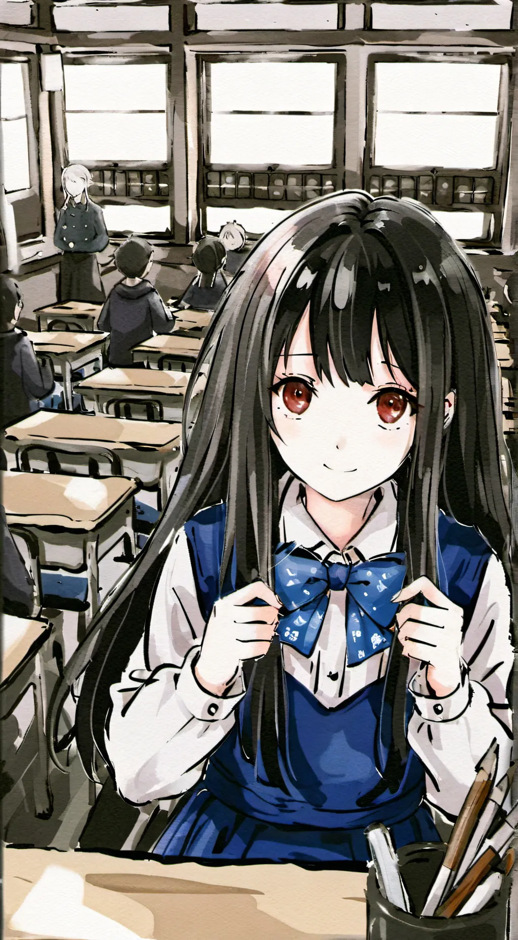 ai character: boys school background