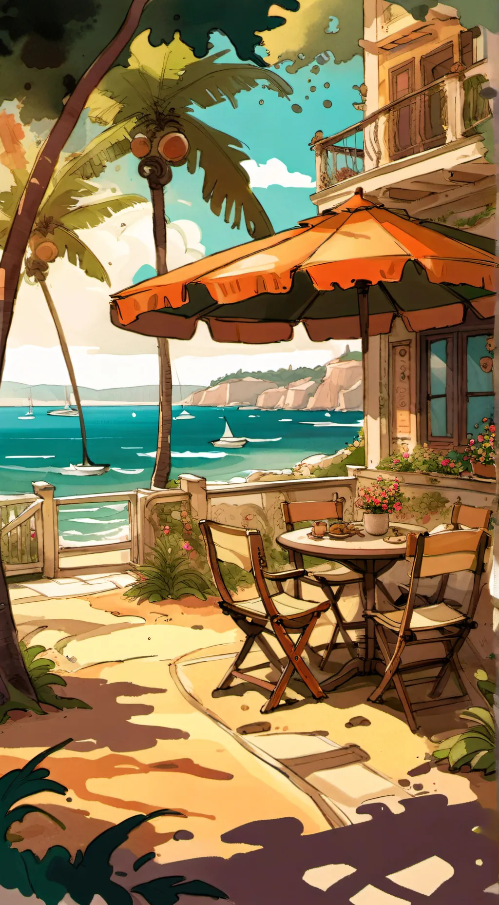 ai character: MHA beach background