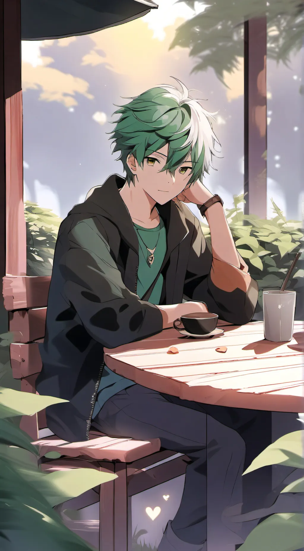 ai character: hearts  background