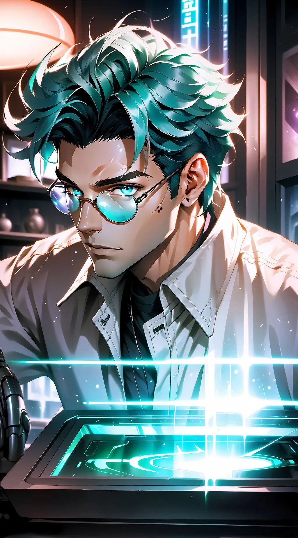 ai character: Levi Whimsy background