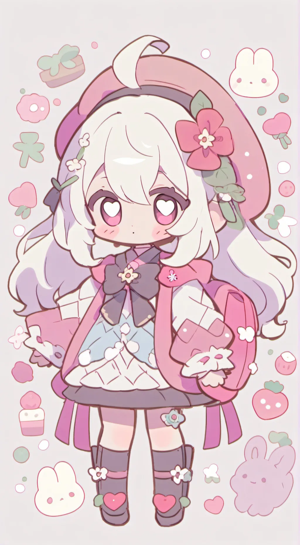 ai character: smiling critters a background