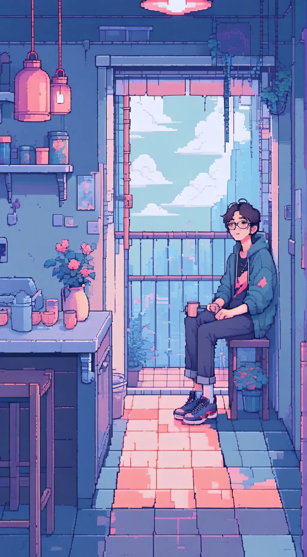 ai character:  H Y U N J I N background