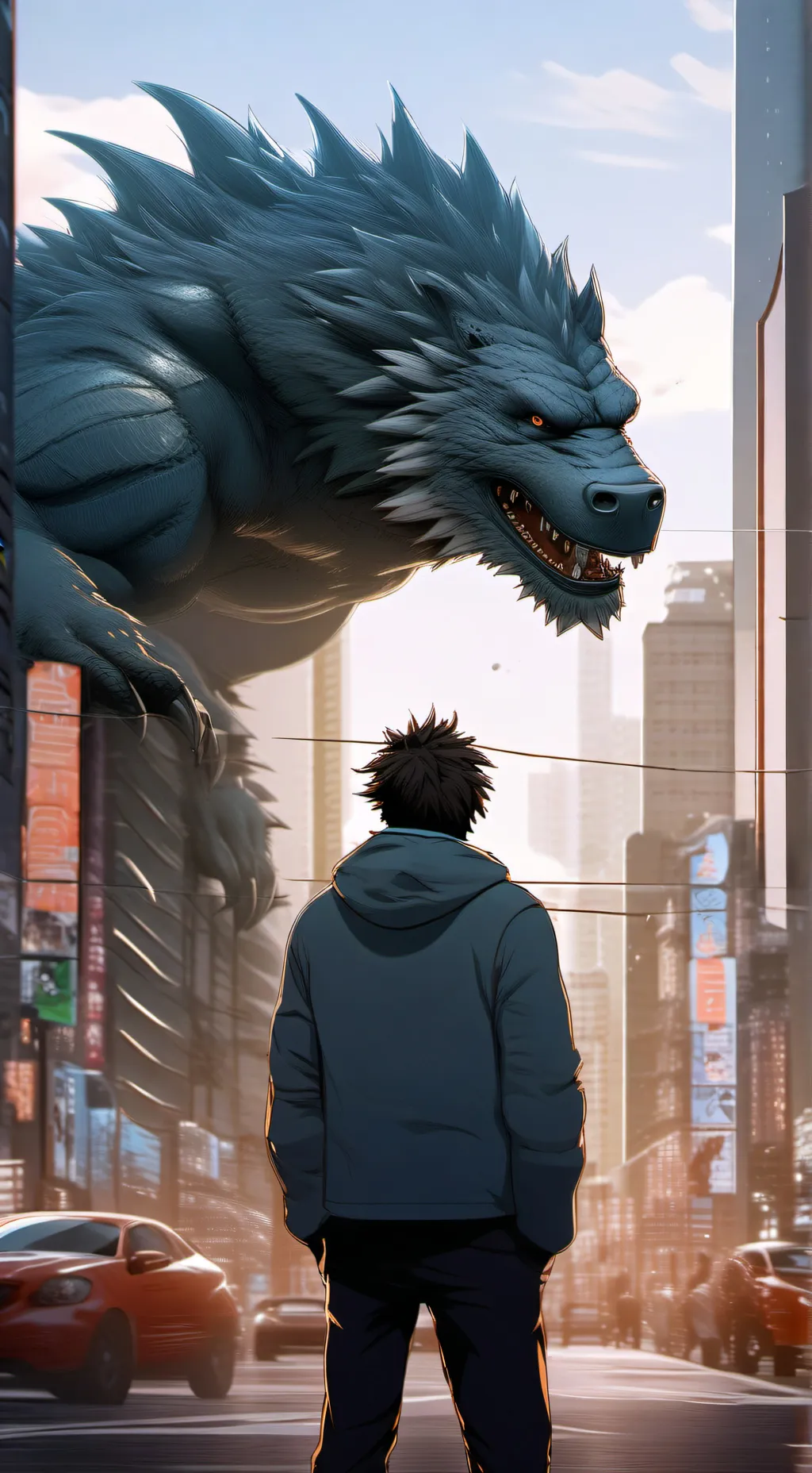 ai character: perigo na cidade background