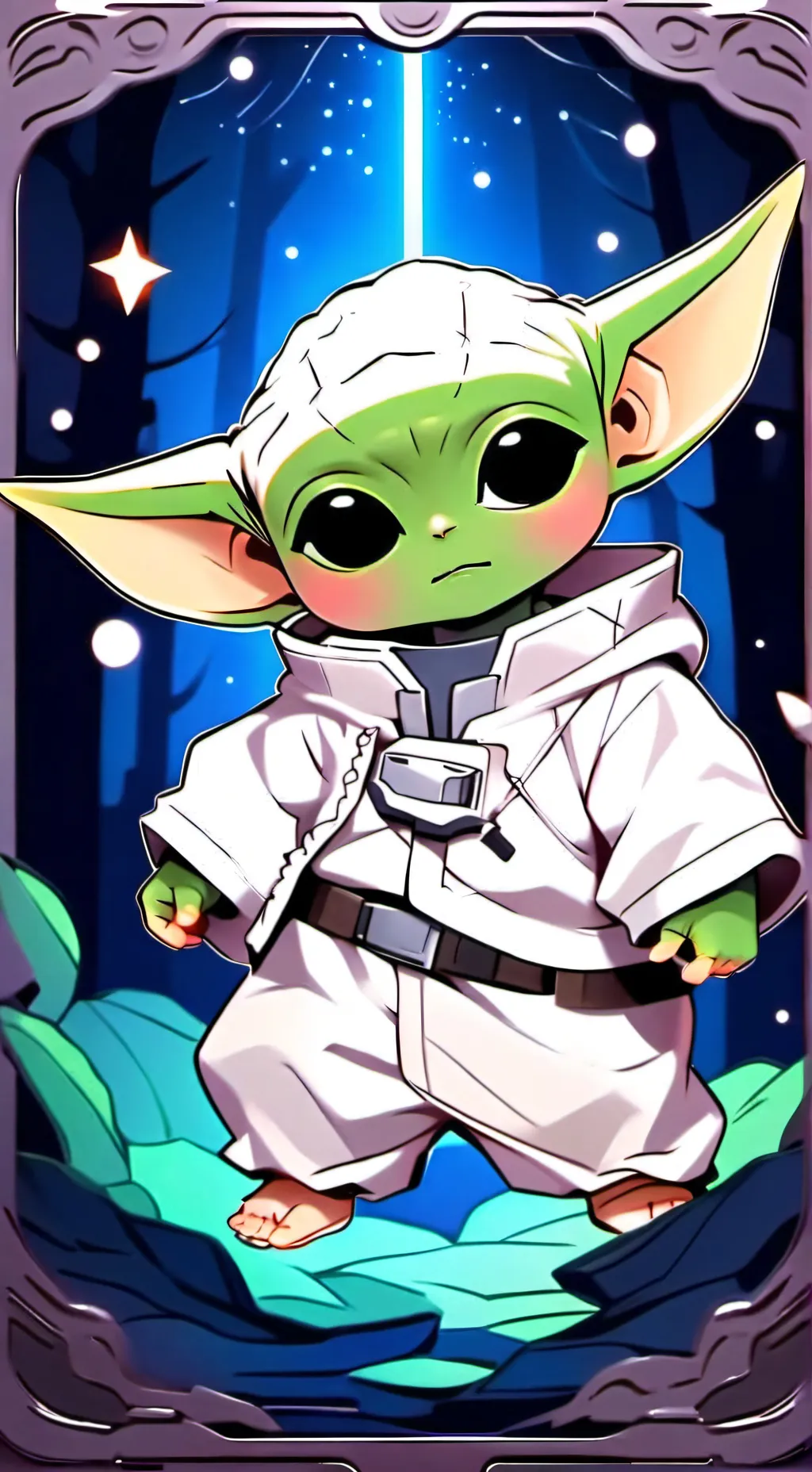 ai character: baby yoda background