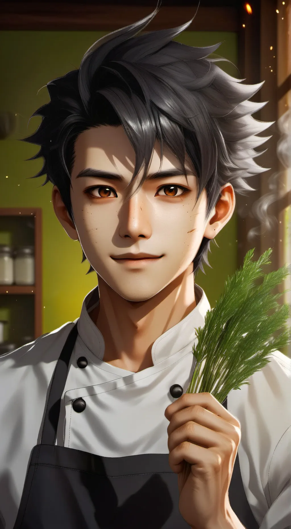 ai character: The Boastful Chef background