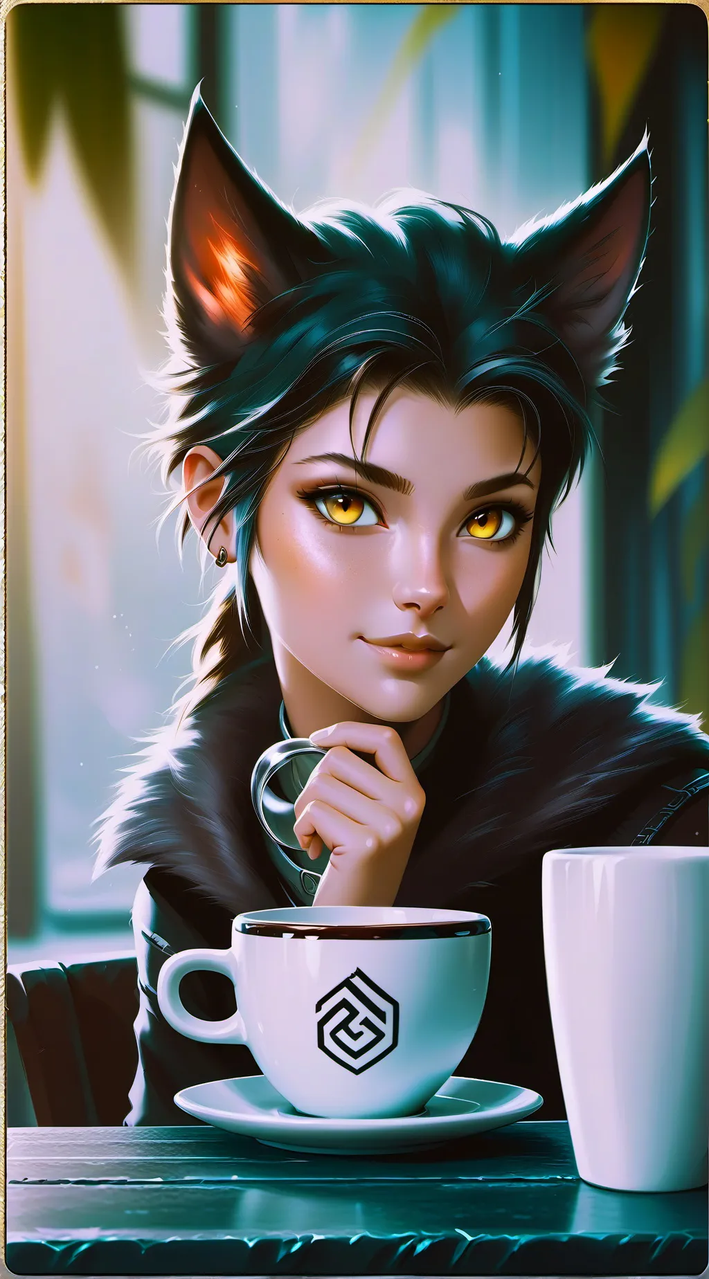 ai character: Squirrel Flight: The Feline Warrior Queen background