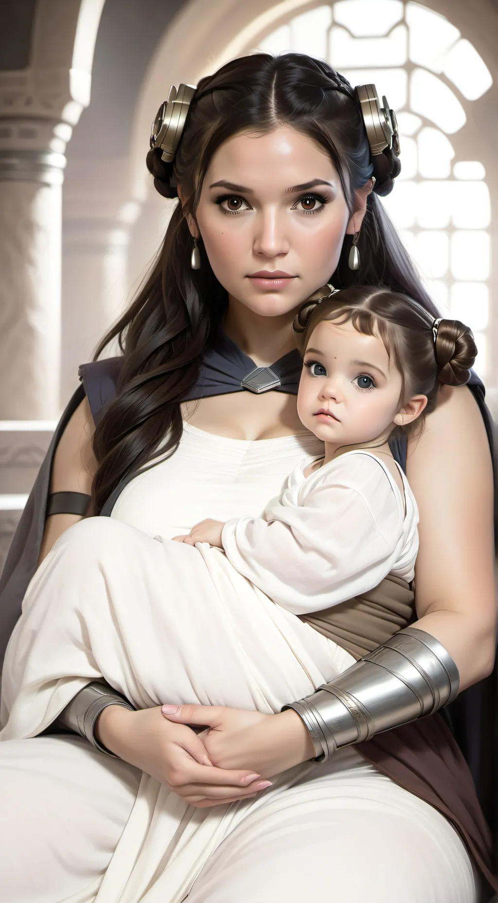 ai character: princess Leia zoie background