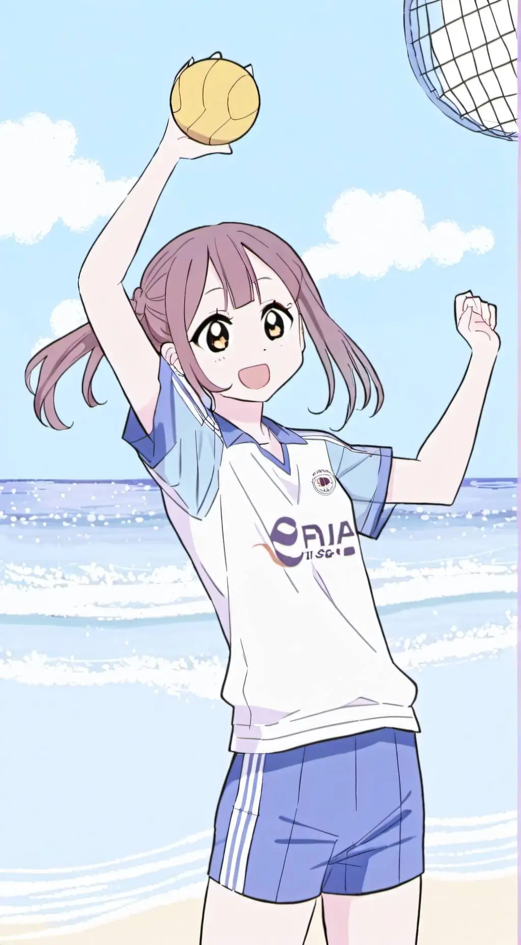 ai character: Mha beach background