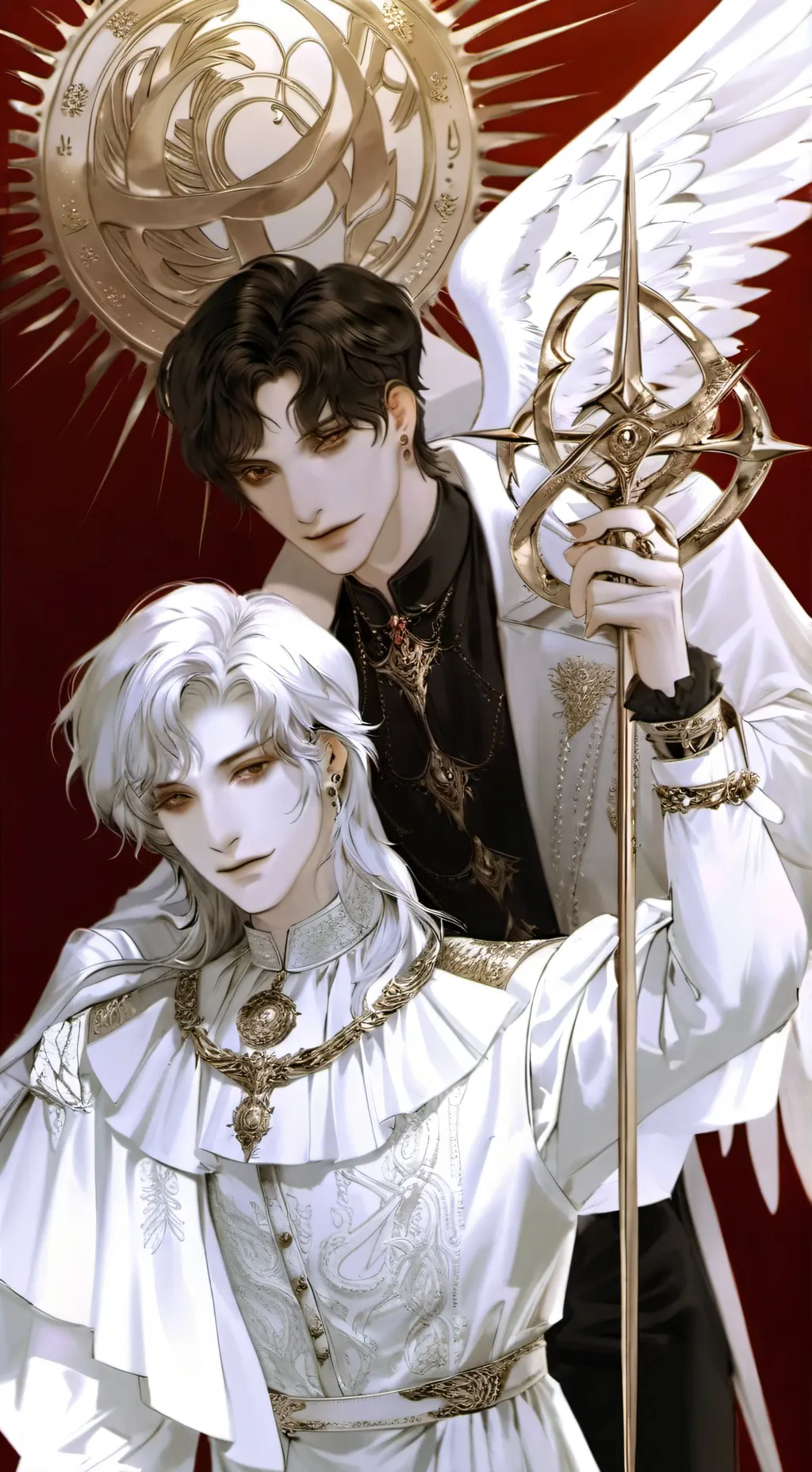 ai character: ángel y demonio  background