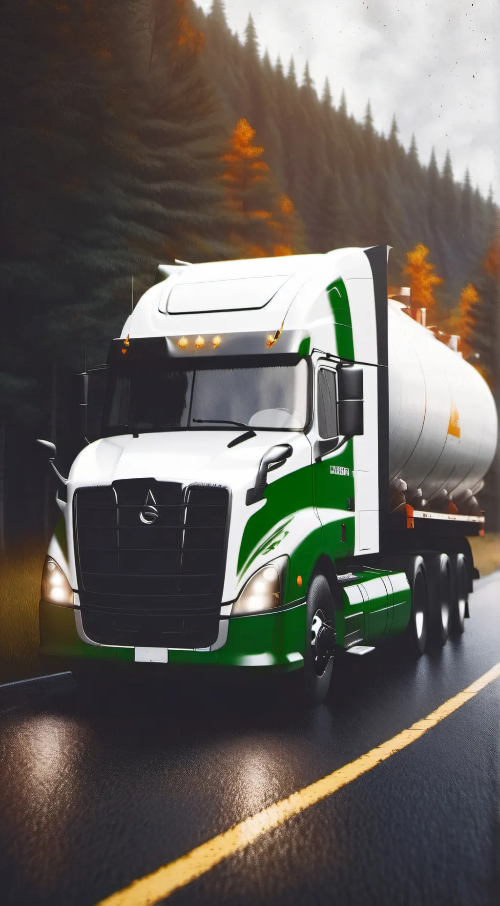 ai character: Mha oil truck background