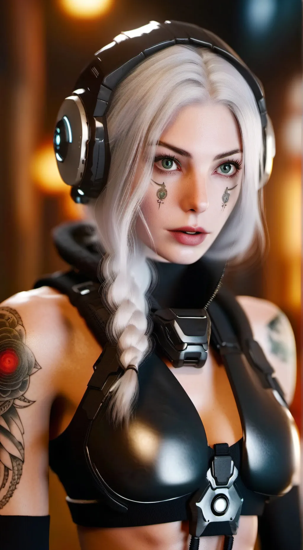 ai character: Neon background