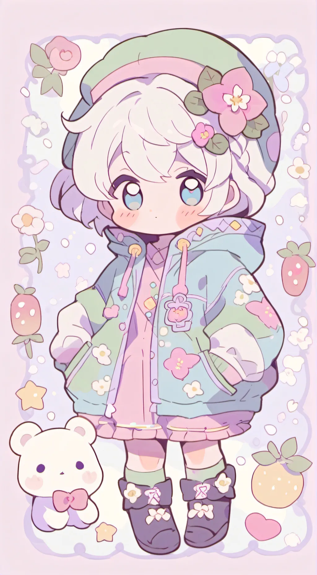 ai character: rose background
