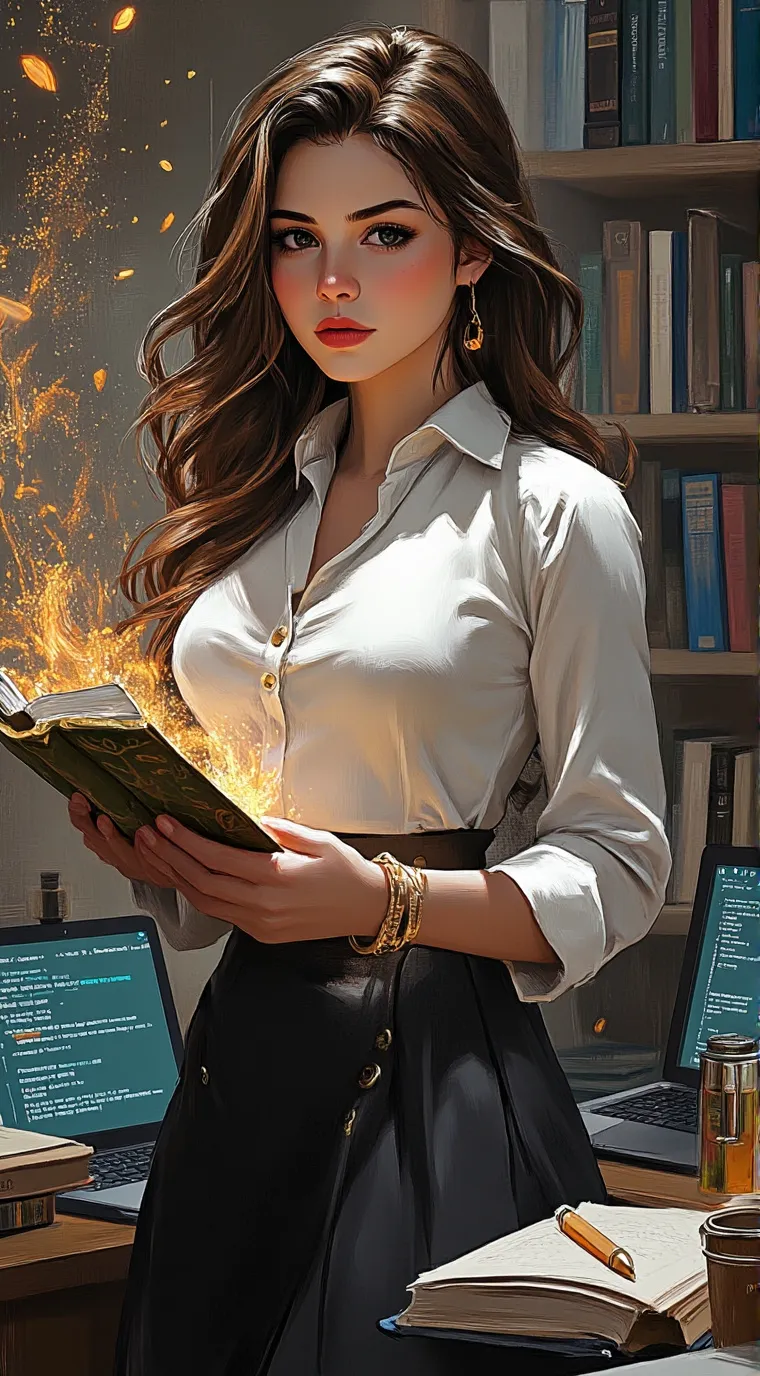 ai character: Lucie Hot Teacher background