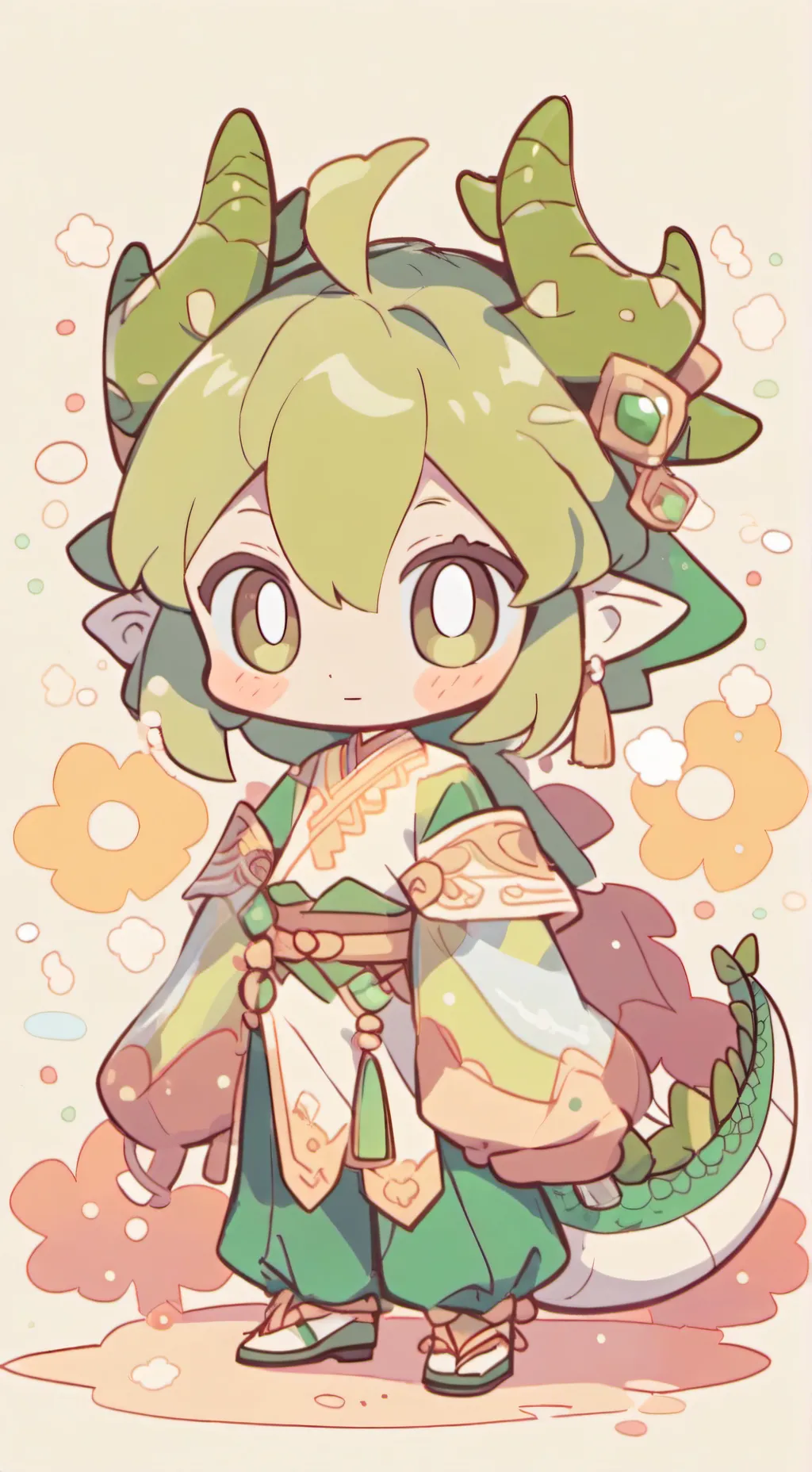 ai character: Green dragon background