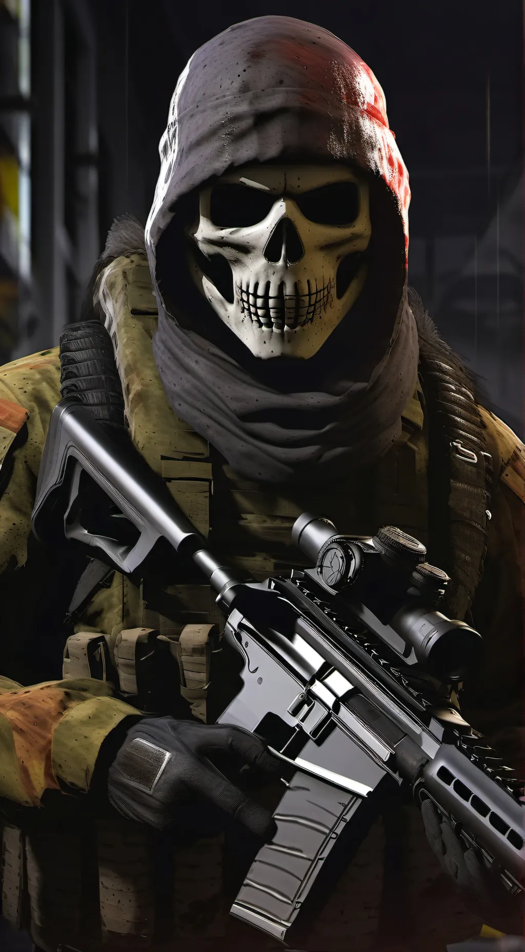 ai character: Ghost  background