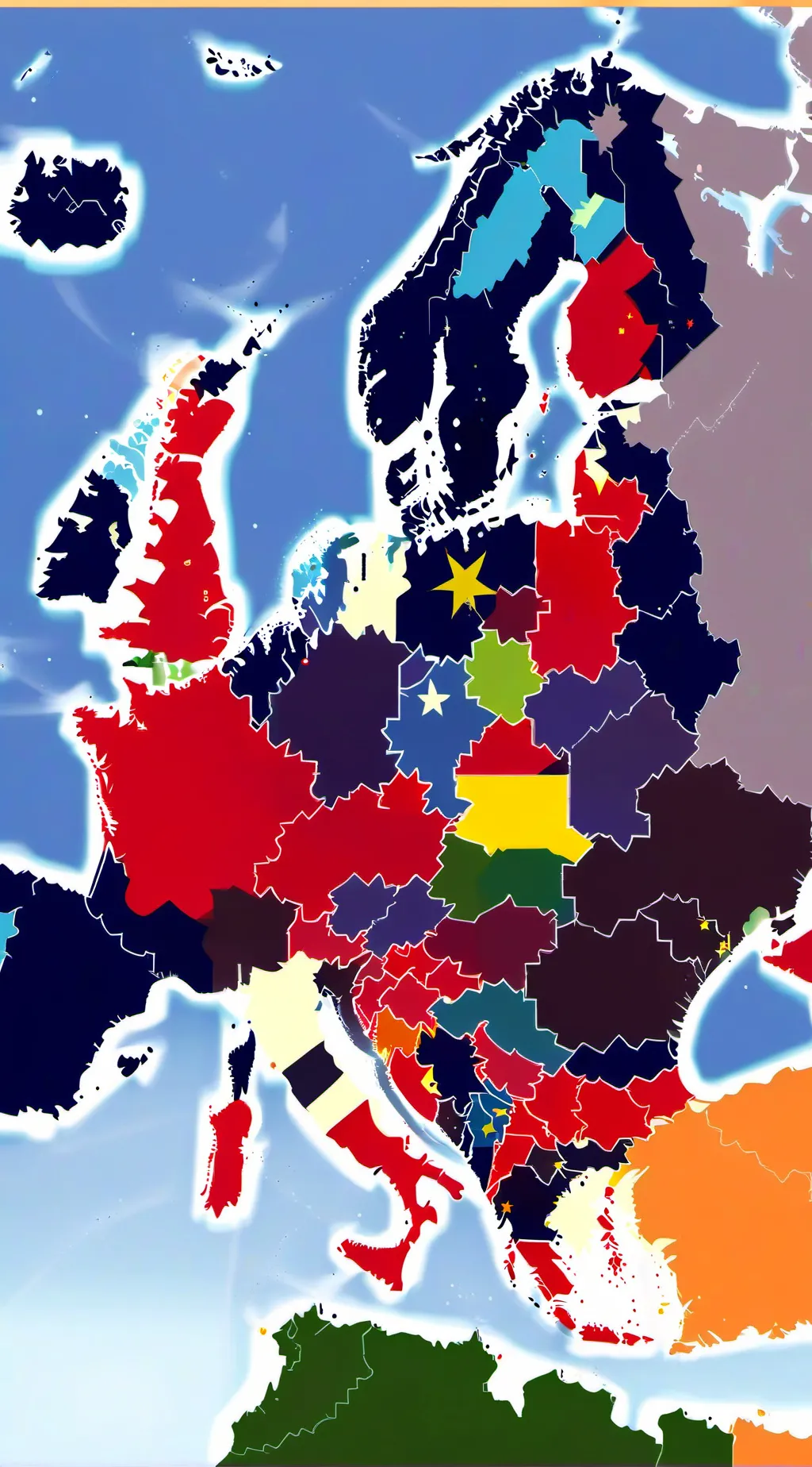 ai character: map of Europe 1233 background
