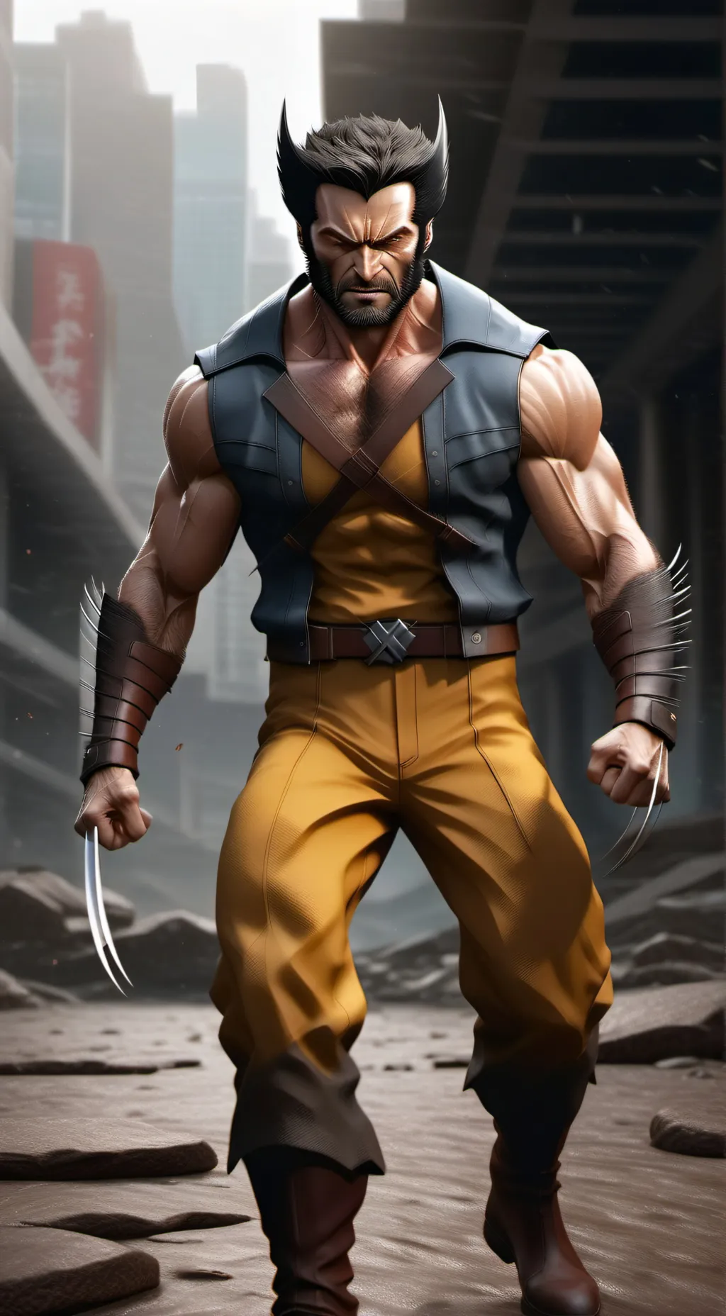 ai character: wolverine/Logan  background