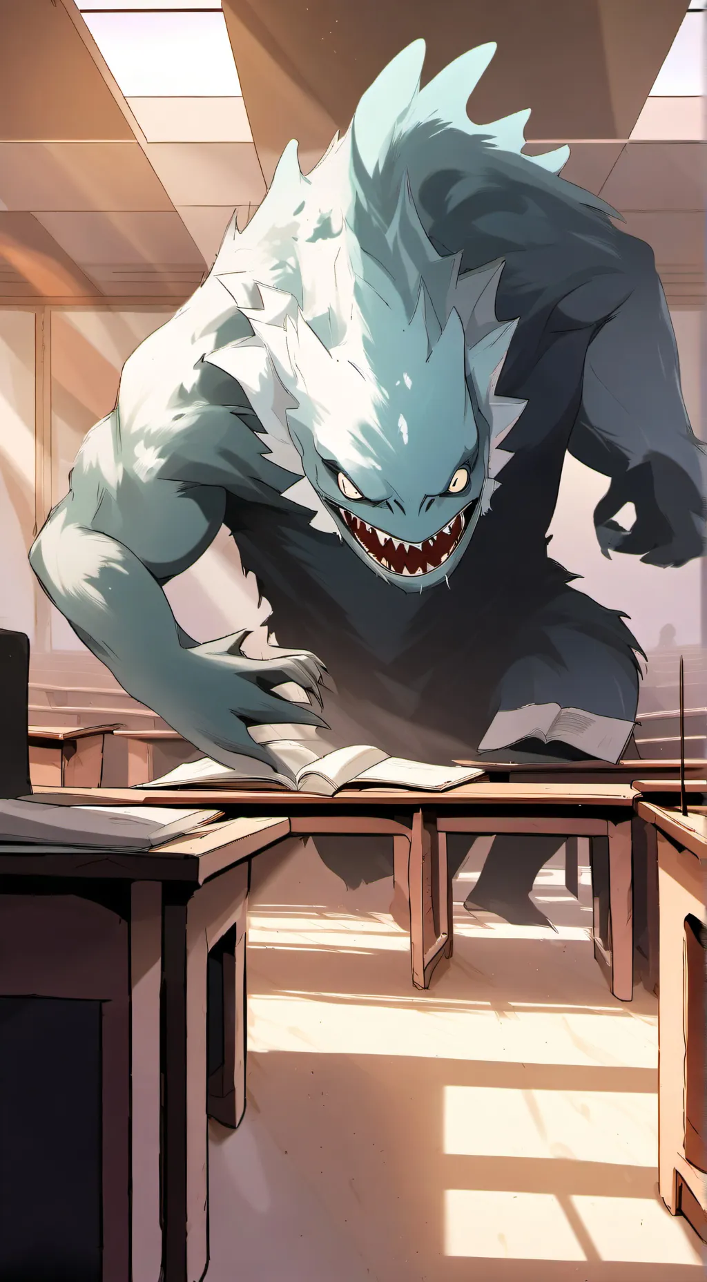 ai character: escola de monstro background