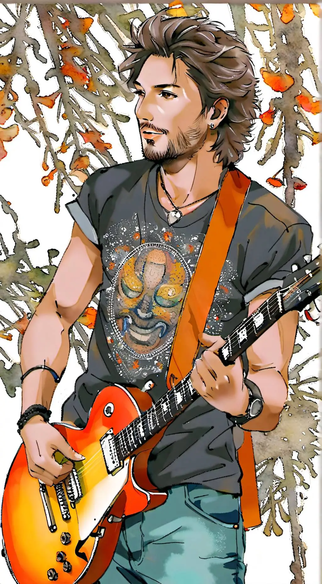 ai character: Chad Kroeger  background