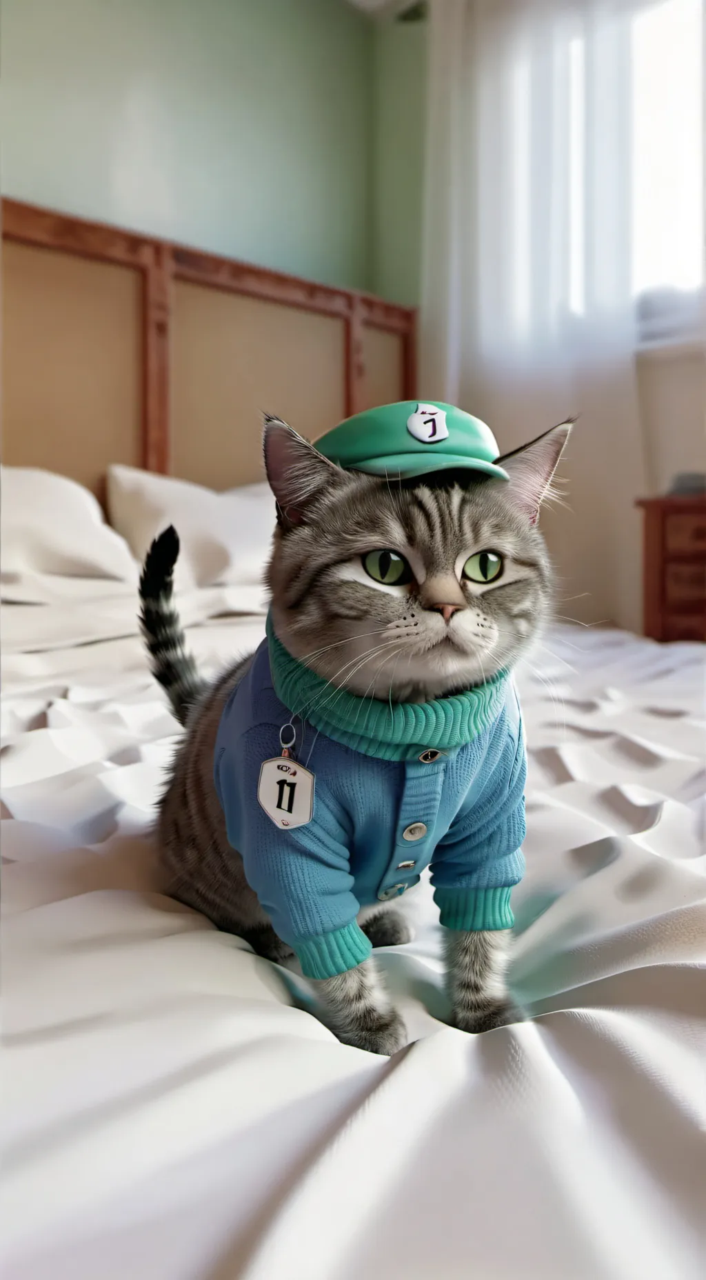 ai character: Luigi cat! background