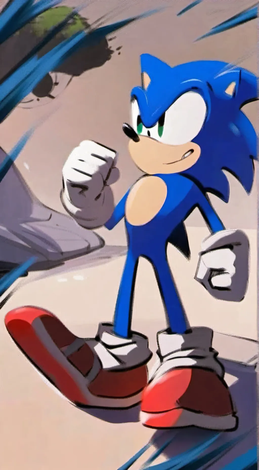 ai character: sonic  background