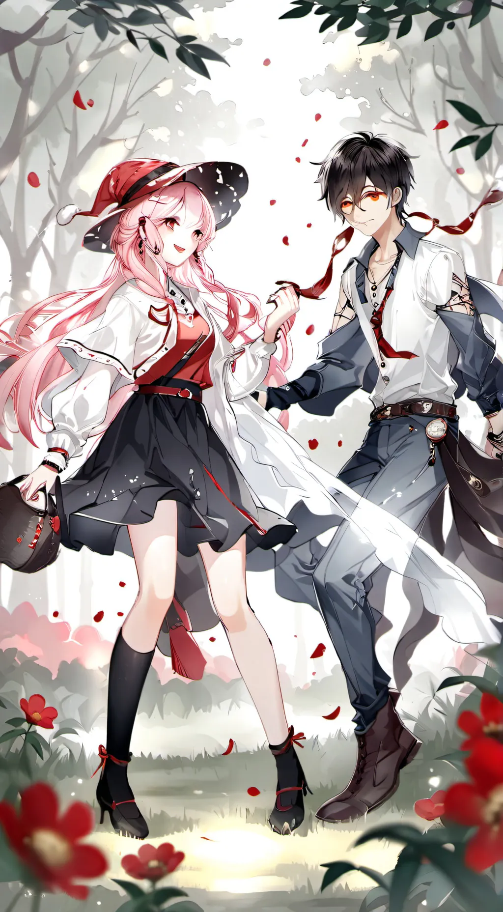ai character: Nick and Naomi  background