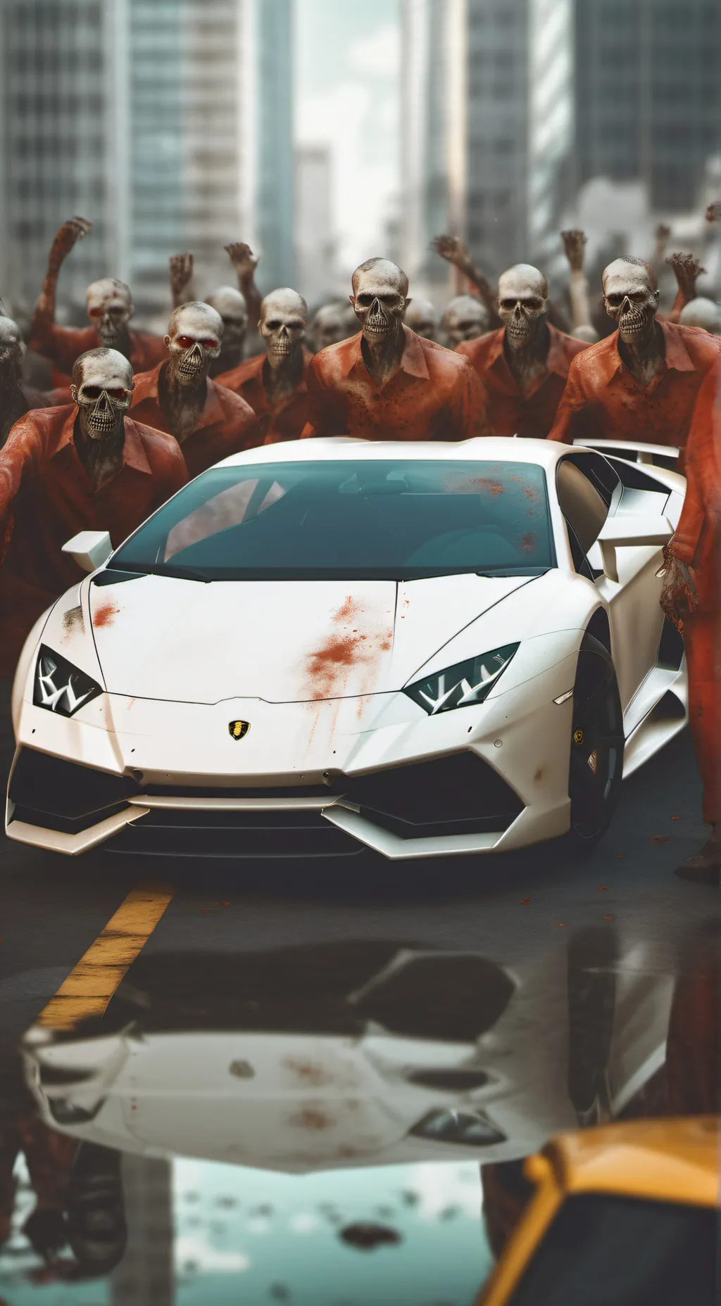 ai character: car infection background