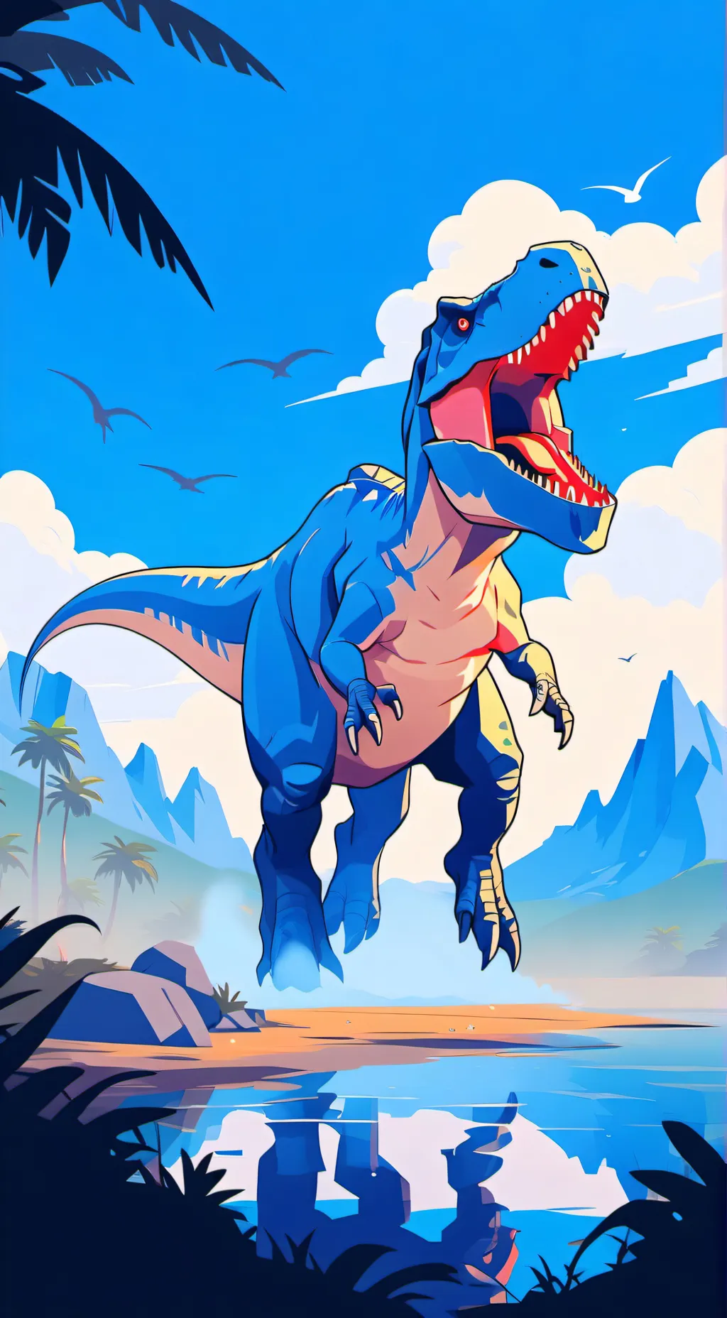 ai character: Dinosaurs roaming background