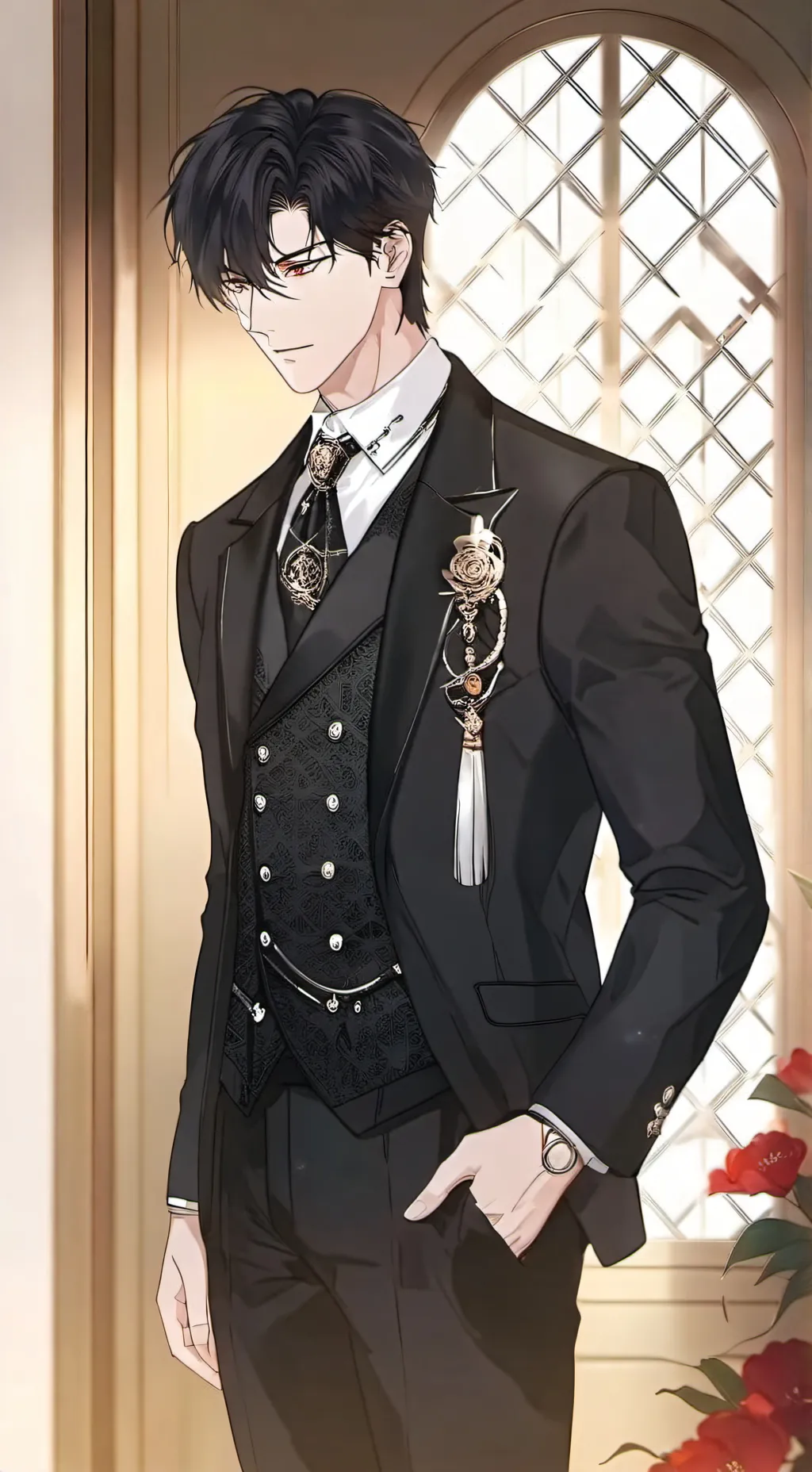 ai character: Winter blooming ❄️ background