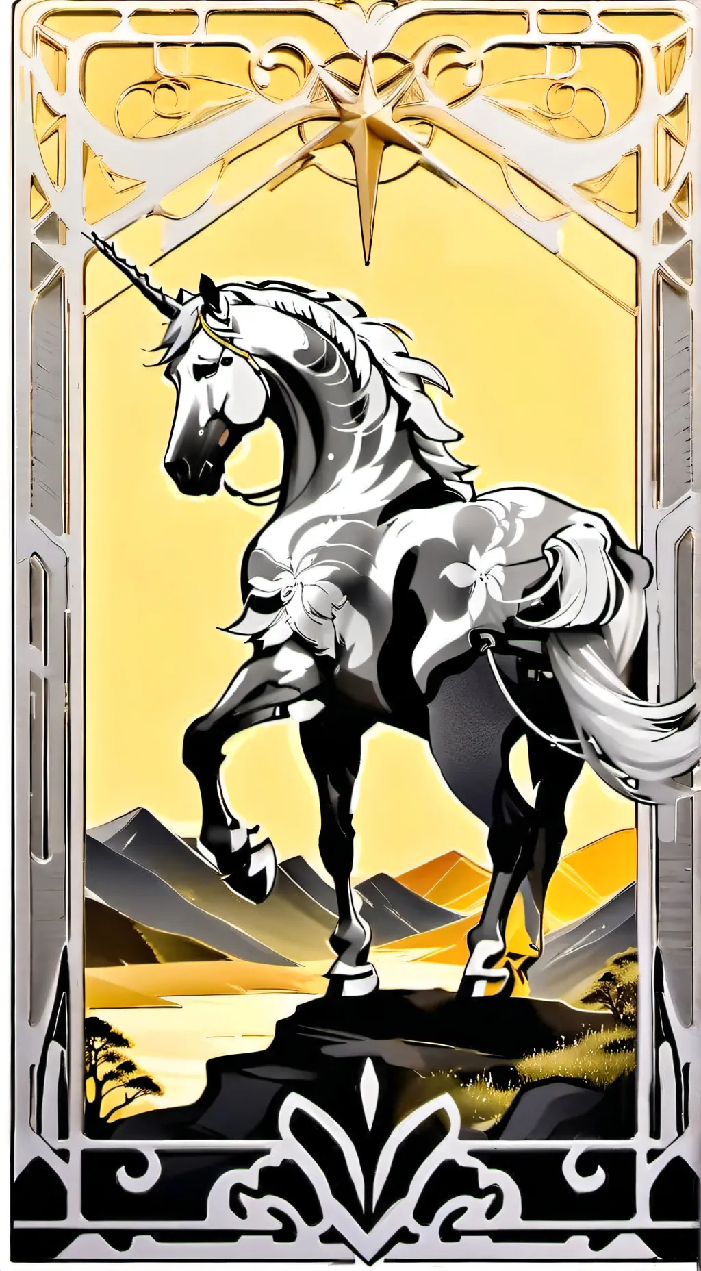 ai character: schwarzer Hengst  background