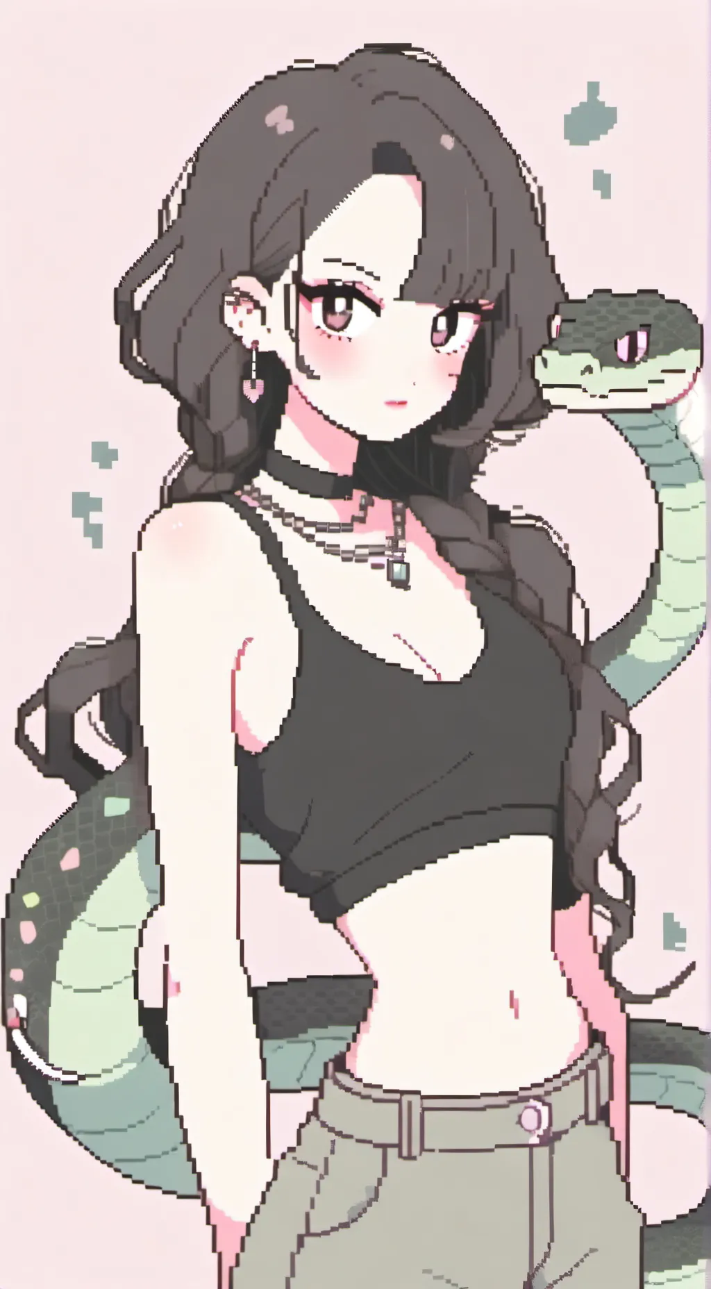 ai character: Snake girl background