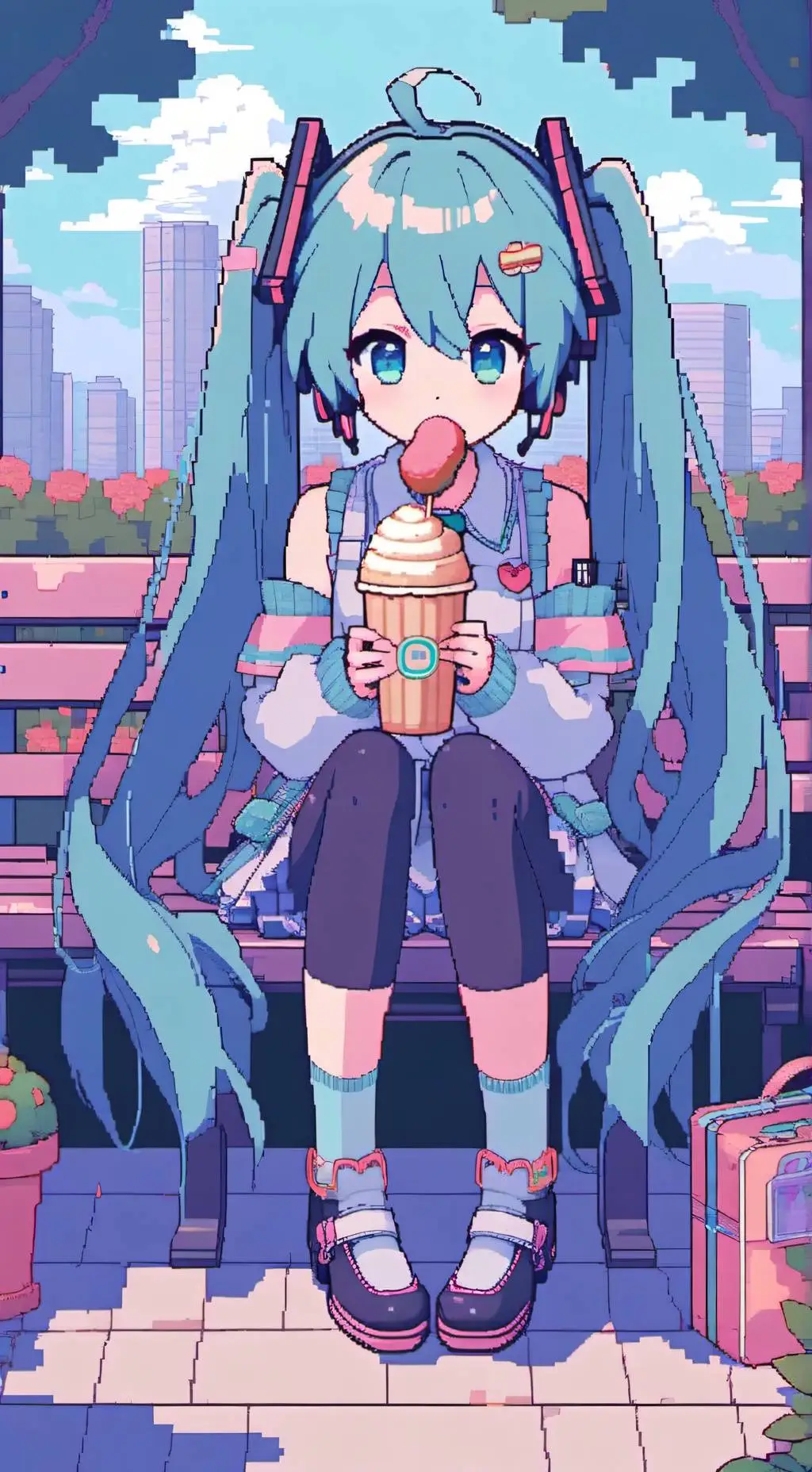 ai character: hatsune miku  background