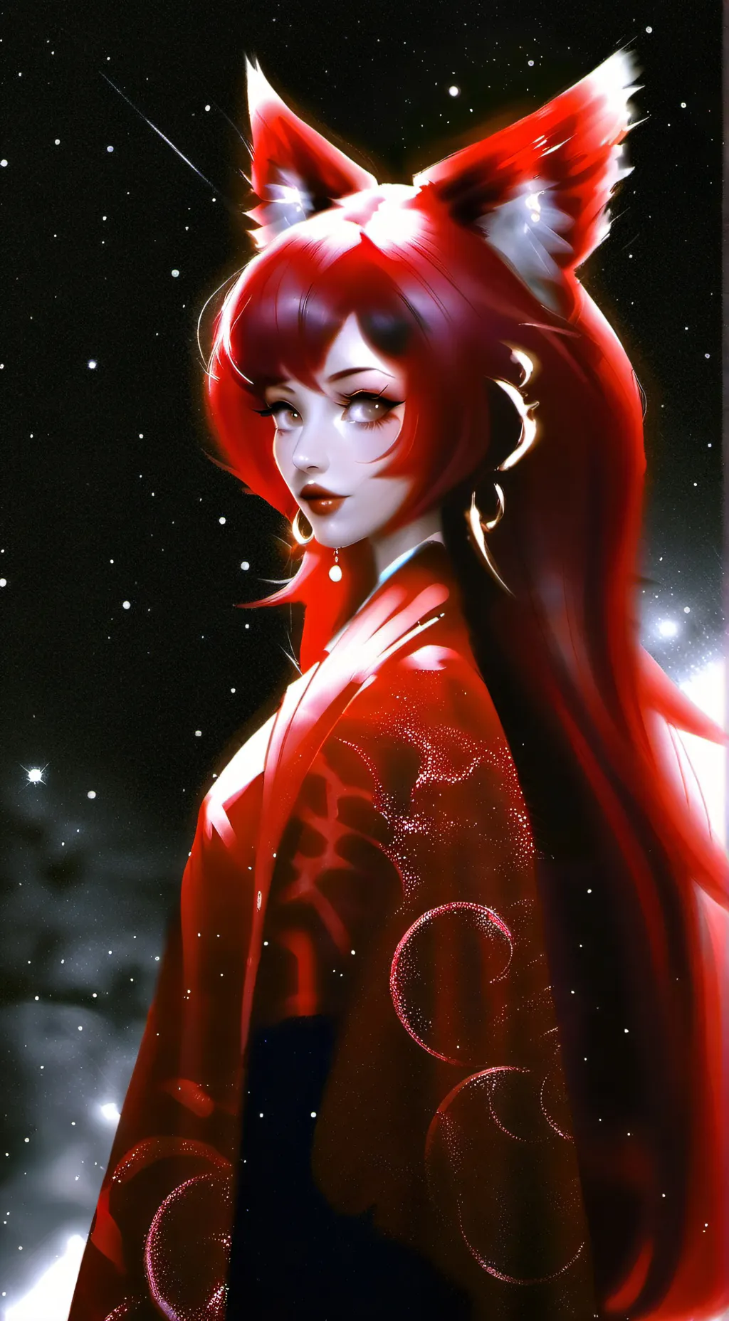 ai character: Turning red background