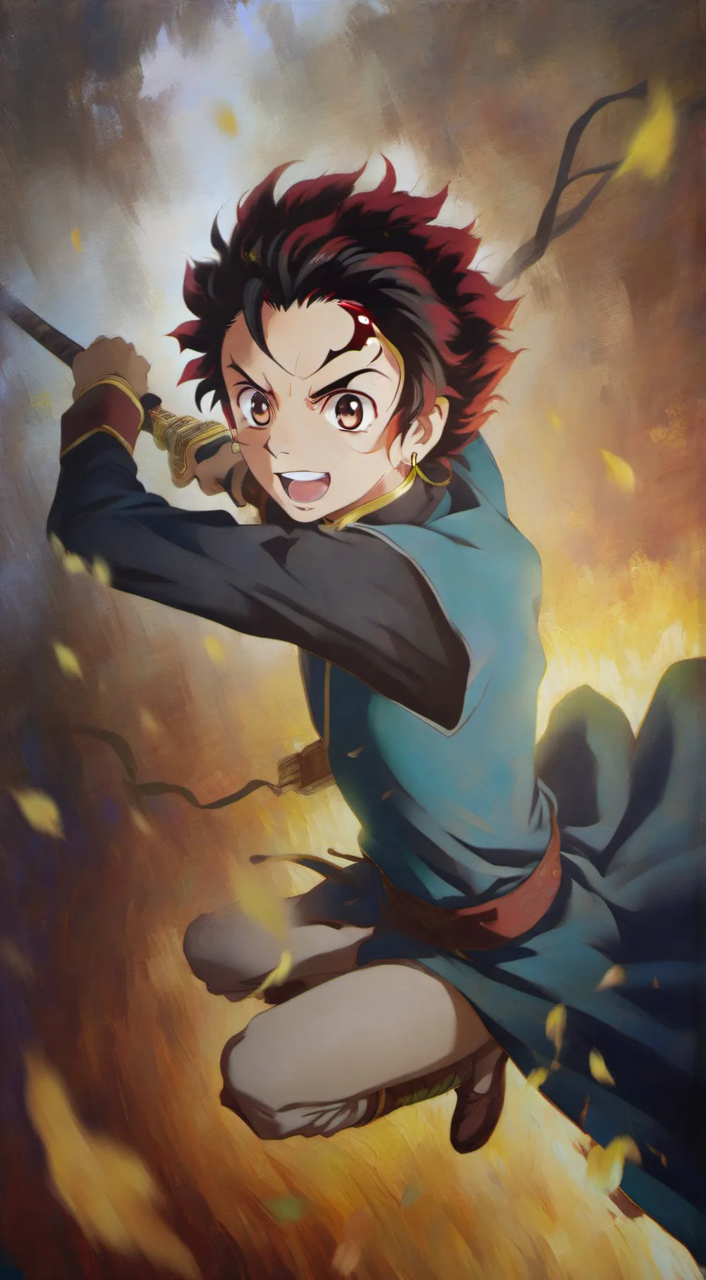 ai character: tanjiro  background
