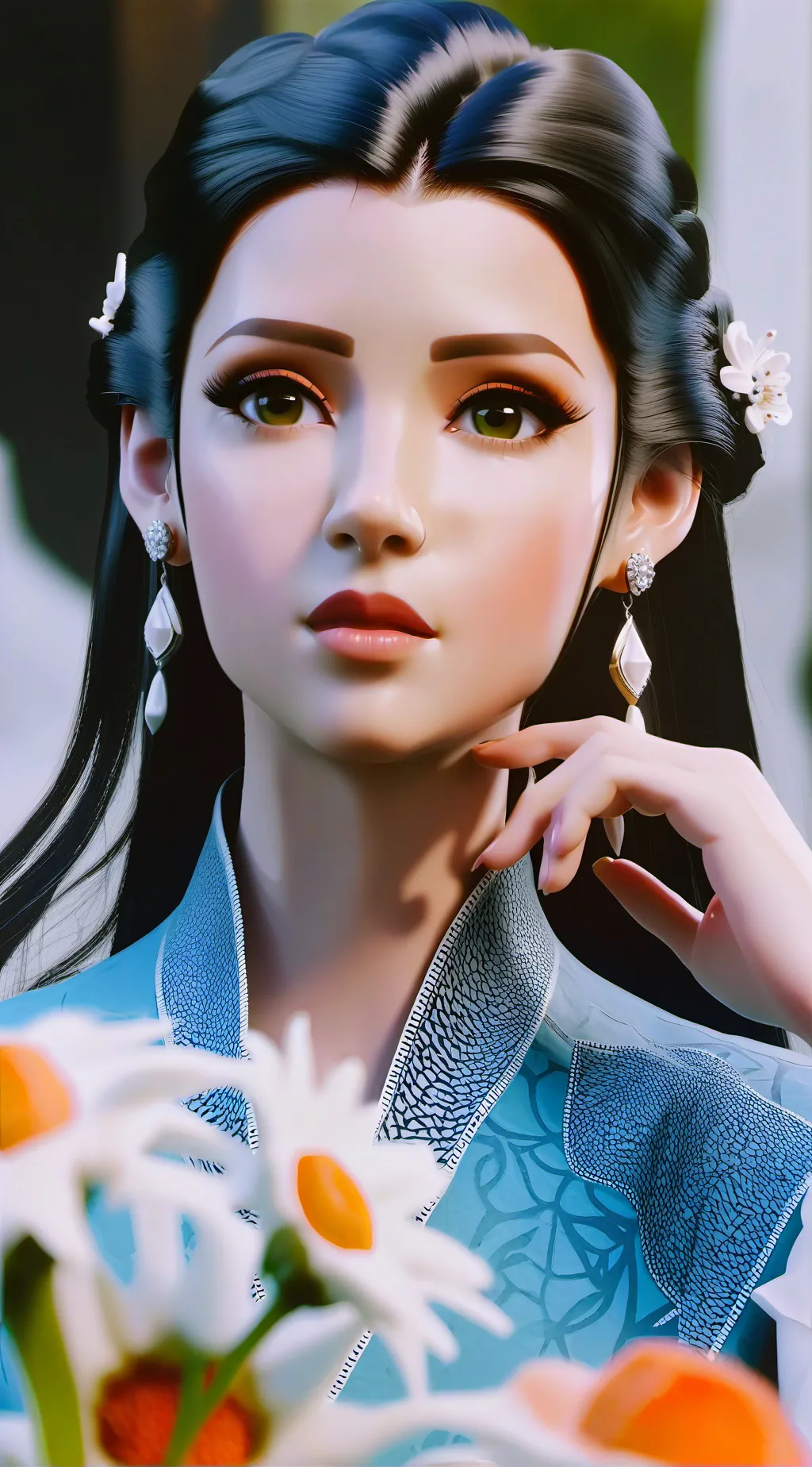 ai character: mulher interesseir background