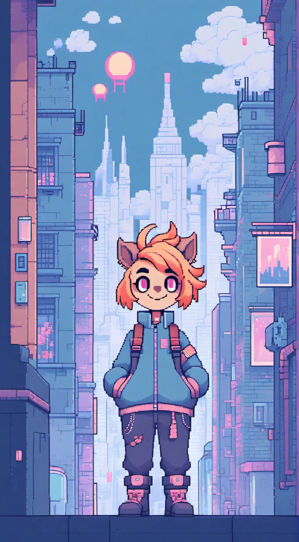 ai character: Trouble mini cat background