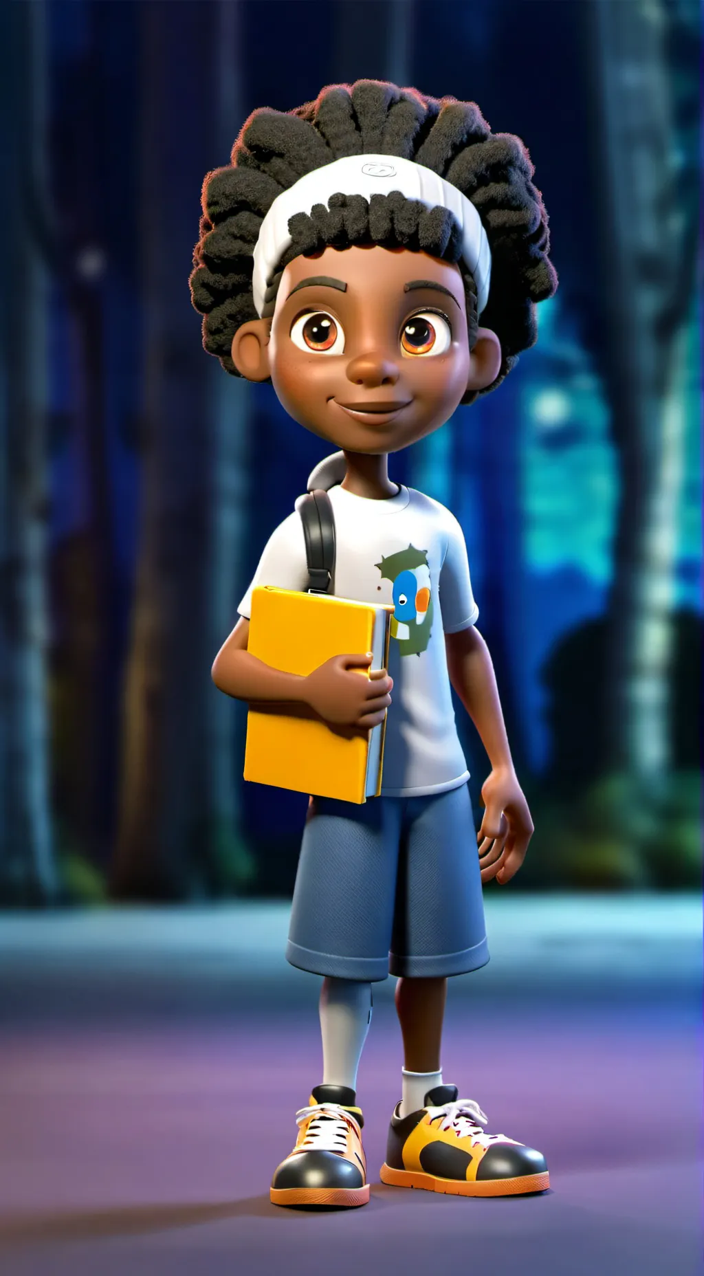 ai character: Amanda and Wooly background