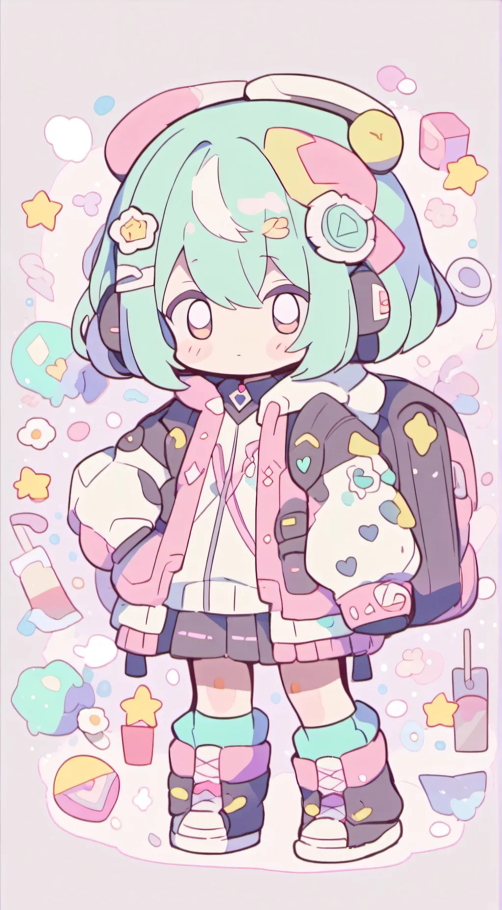 ai character: glitch singer background