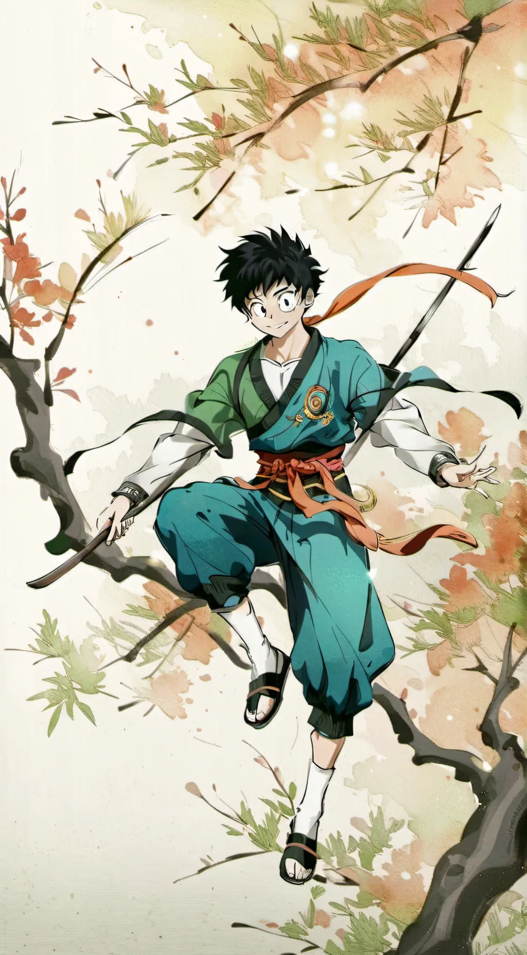 ai character: deku x Axel  background
