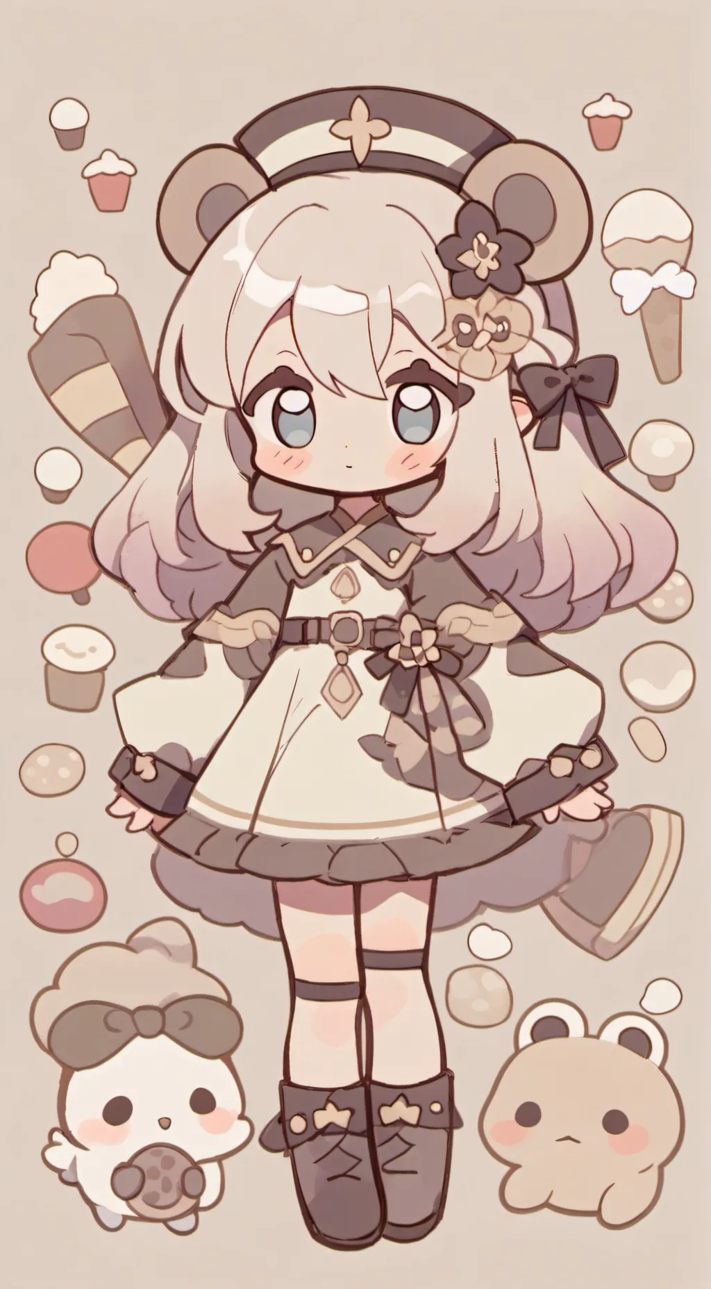 ai character: kny en la playa background