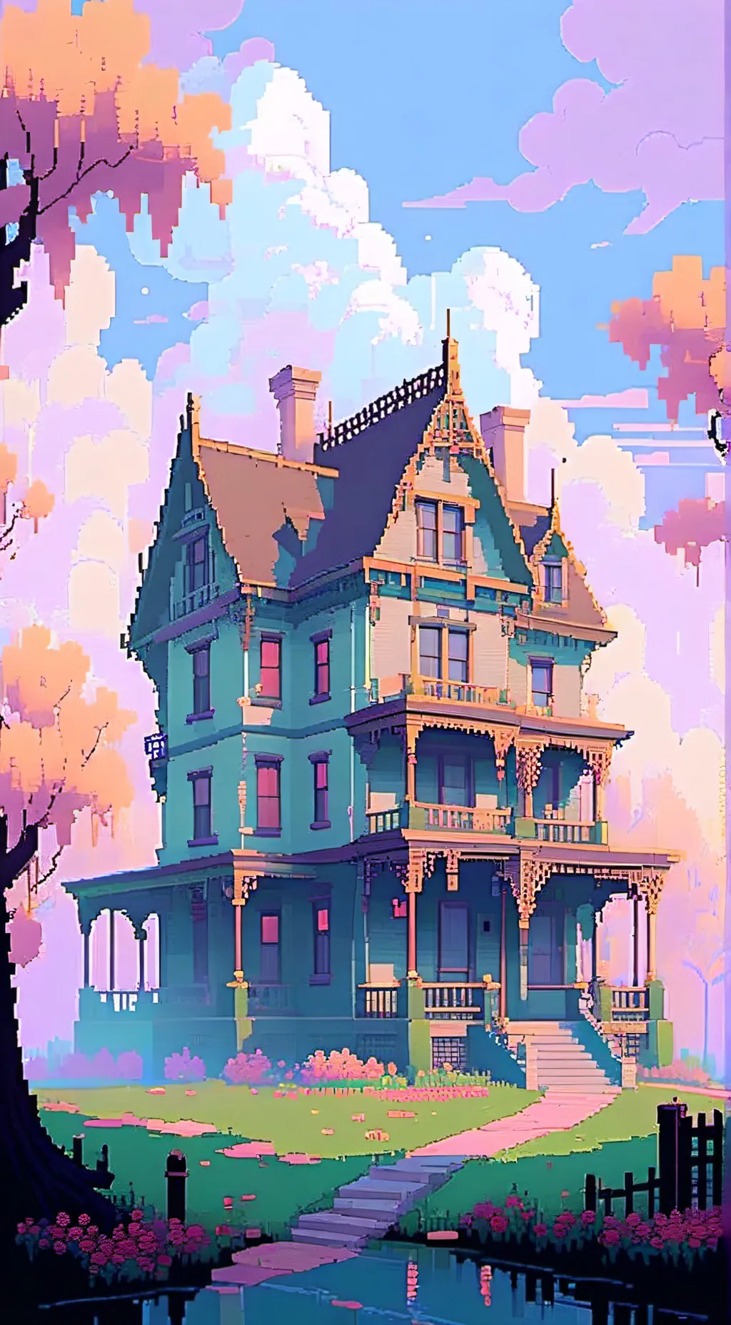ai character: Haunted house 🏚️ background