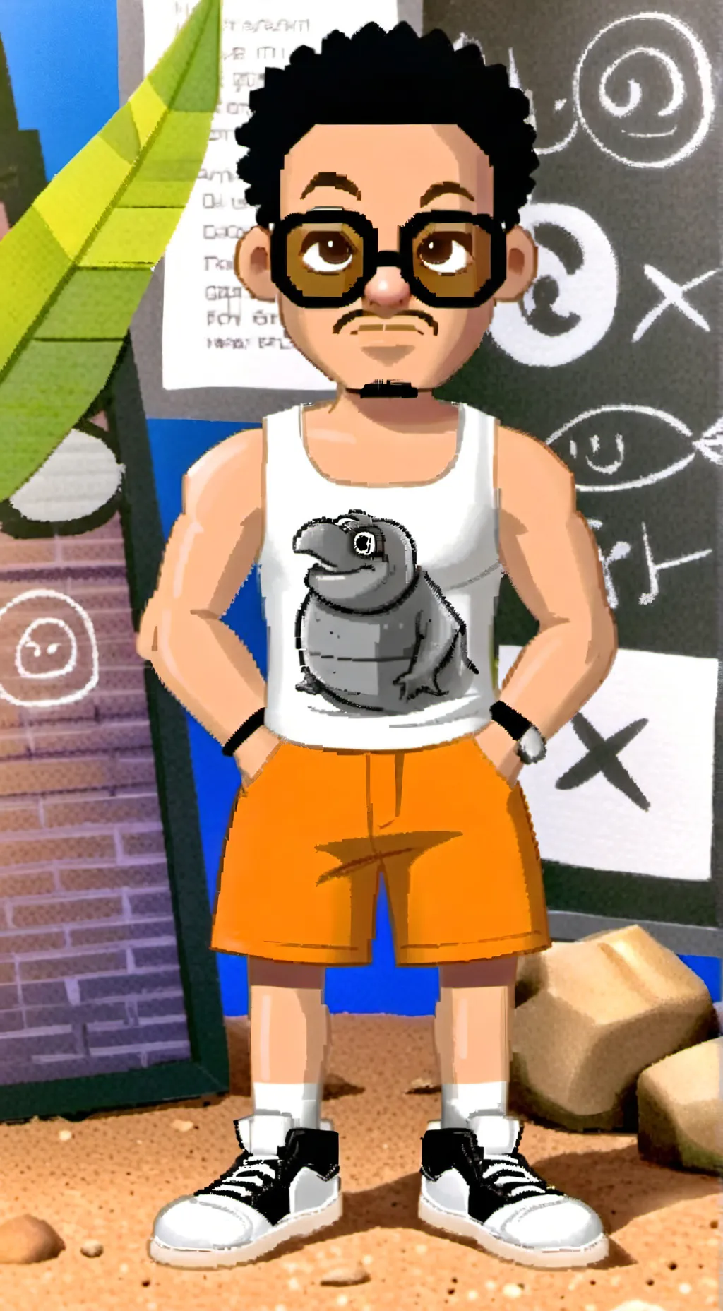ai character: Bubble Bass background