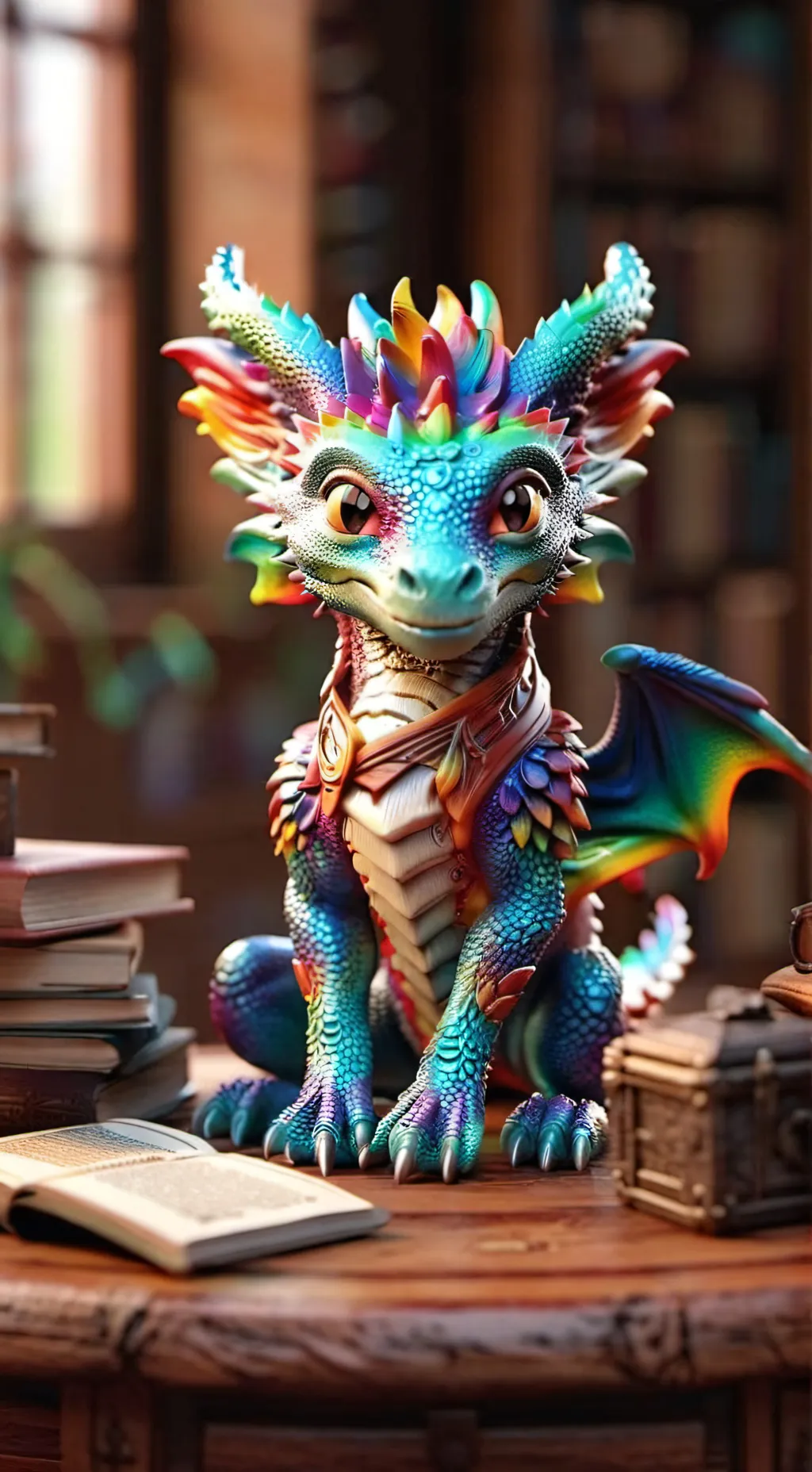 ai character: Rizzle the Rainbow background